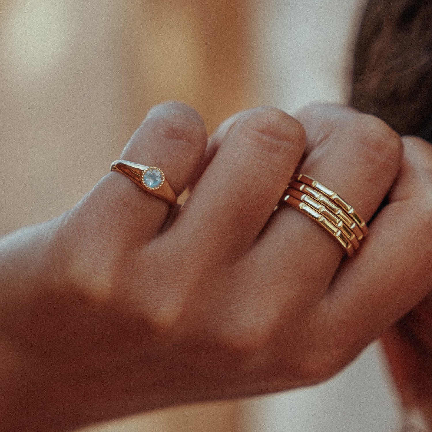 Ariana Pinky Ring Moonstone