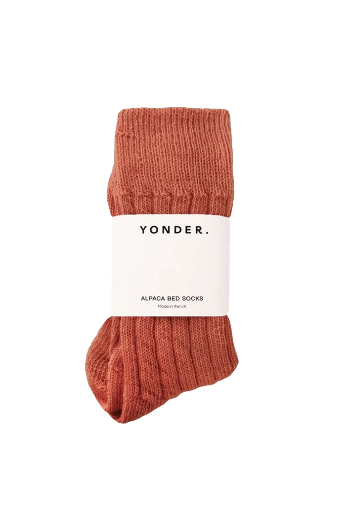 Alpaca Bed Socks | Rust