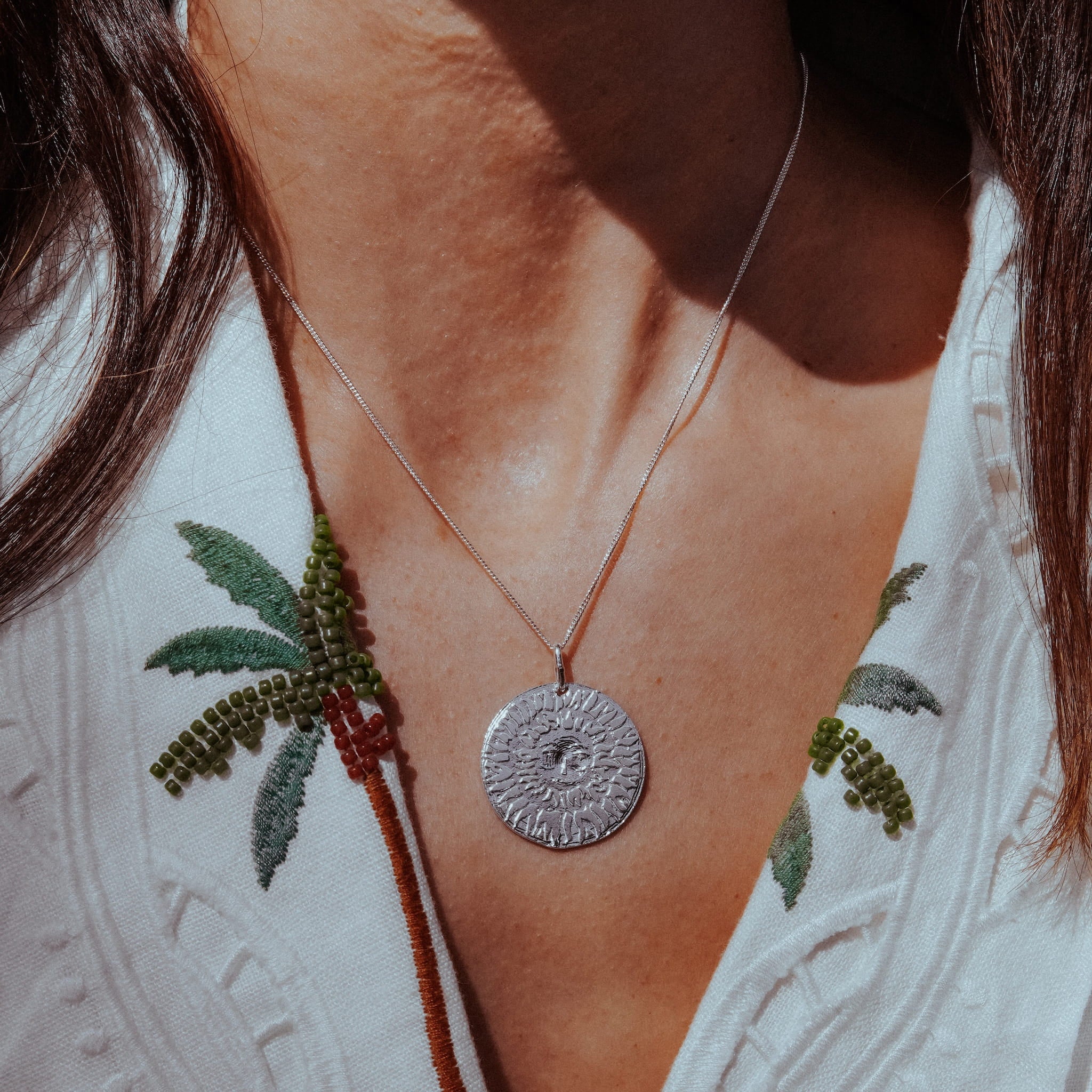 Lion Sun Pendant | Sterling Silver