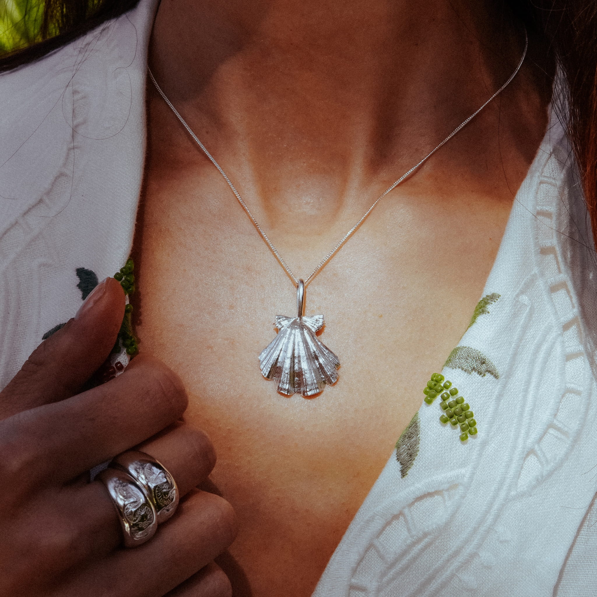 Beachcomber Shell Necklace | Sterling Silver