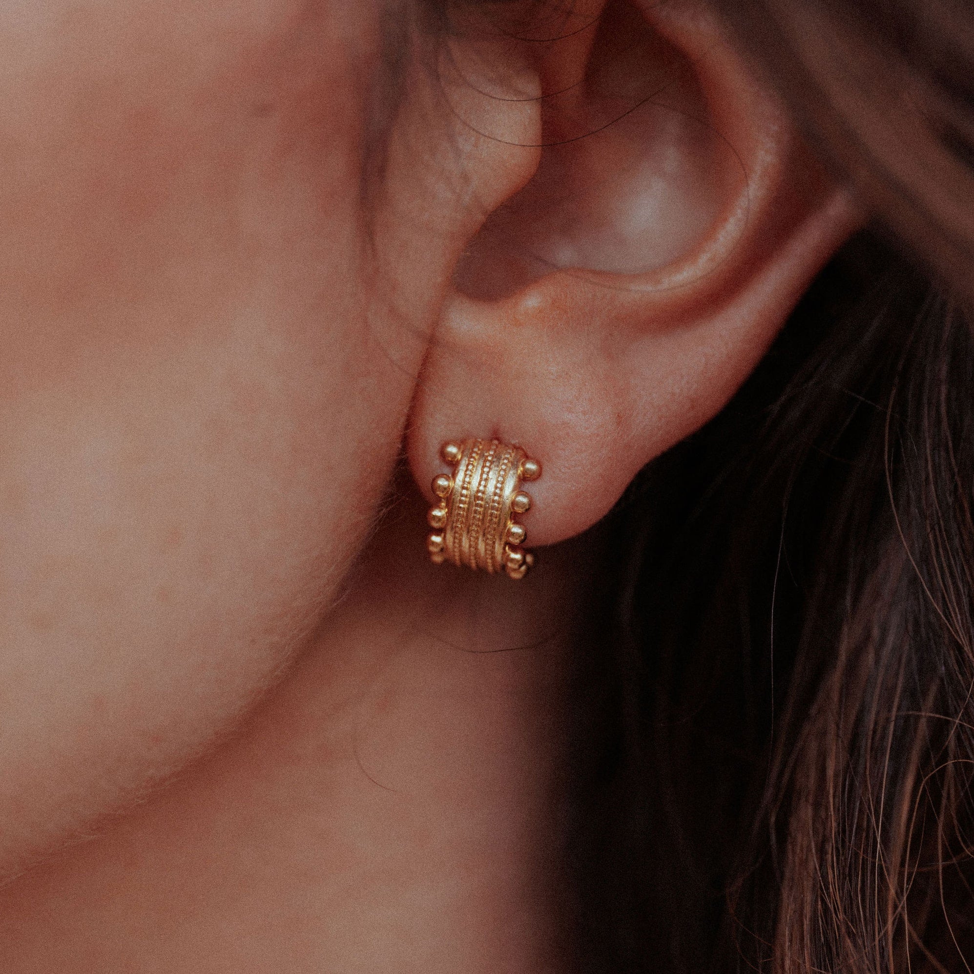 Beaded Neptune Hoop Earring Cuffs