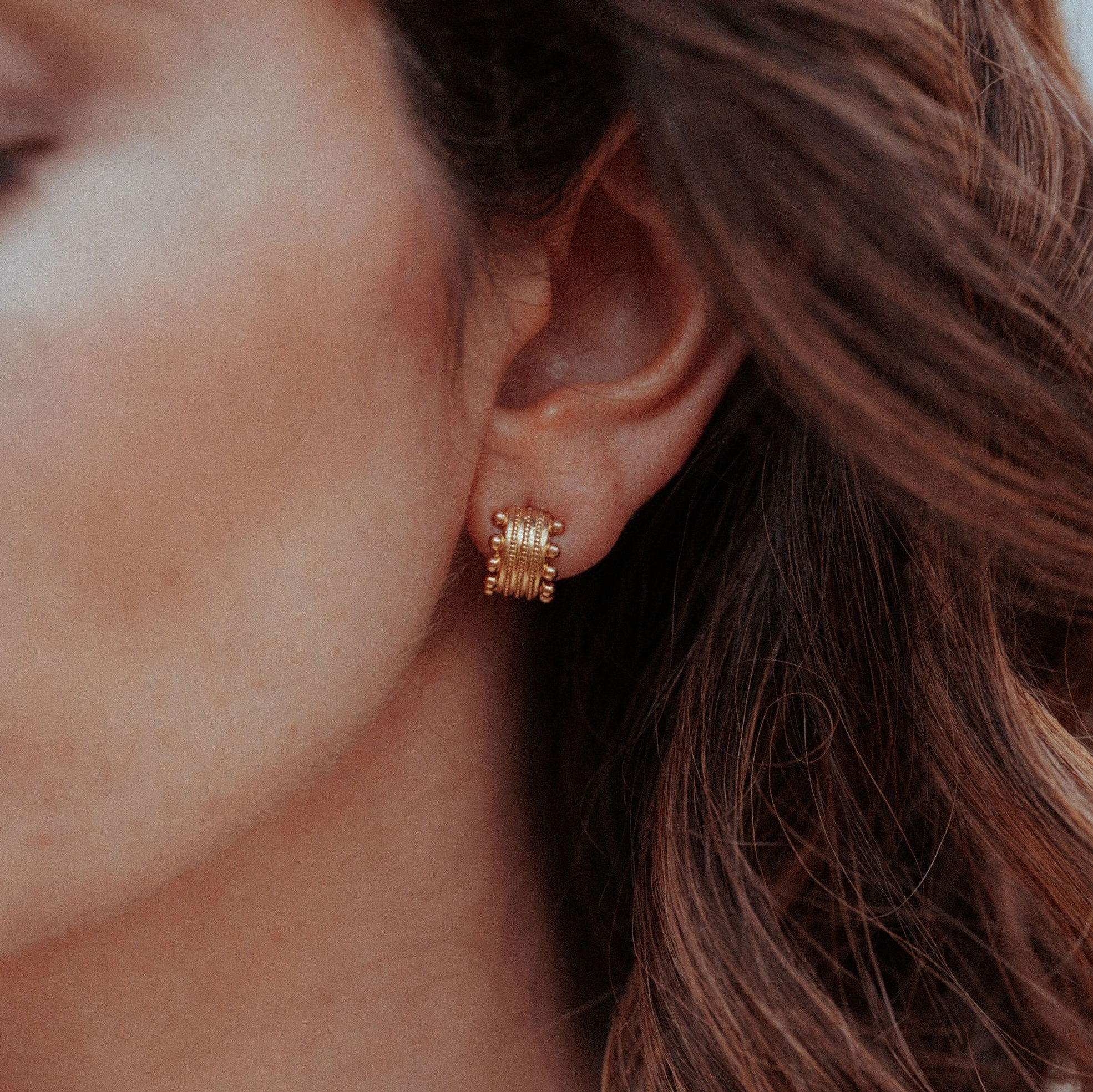 Beaded Neptune Hoop Earring Cuffs