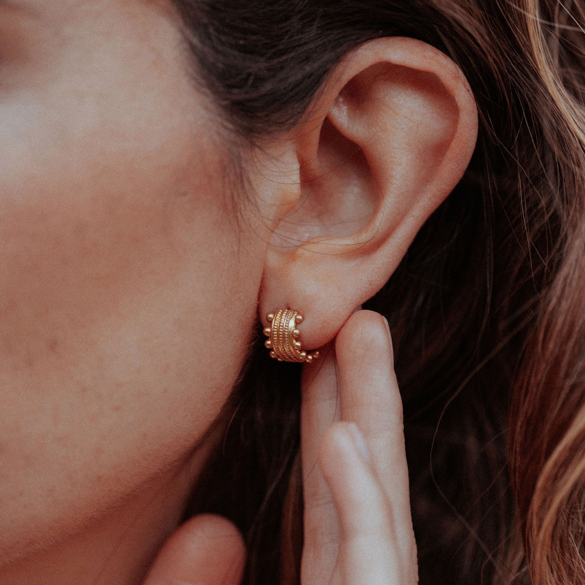 Beaded Neptune Hoop Earring Cuffs