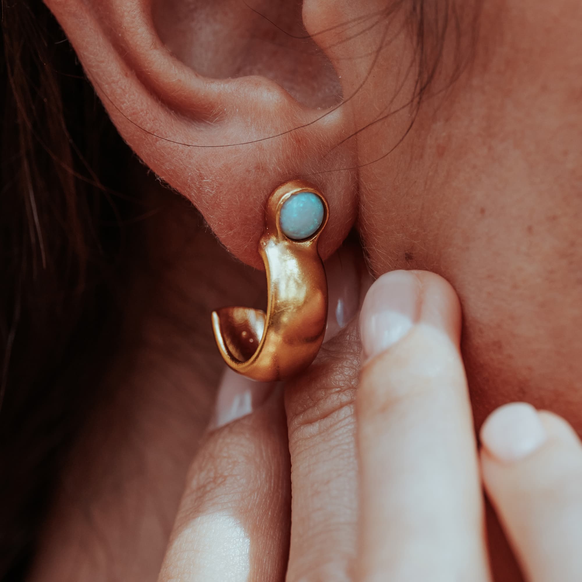 Kawai Ear Cuff Amazonite