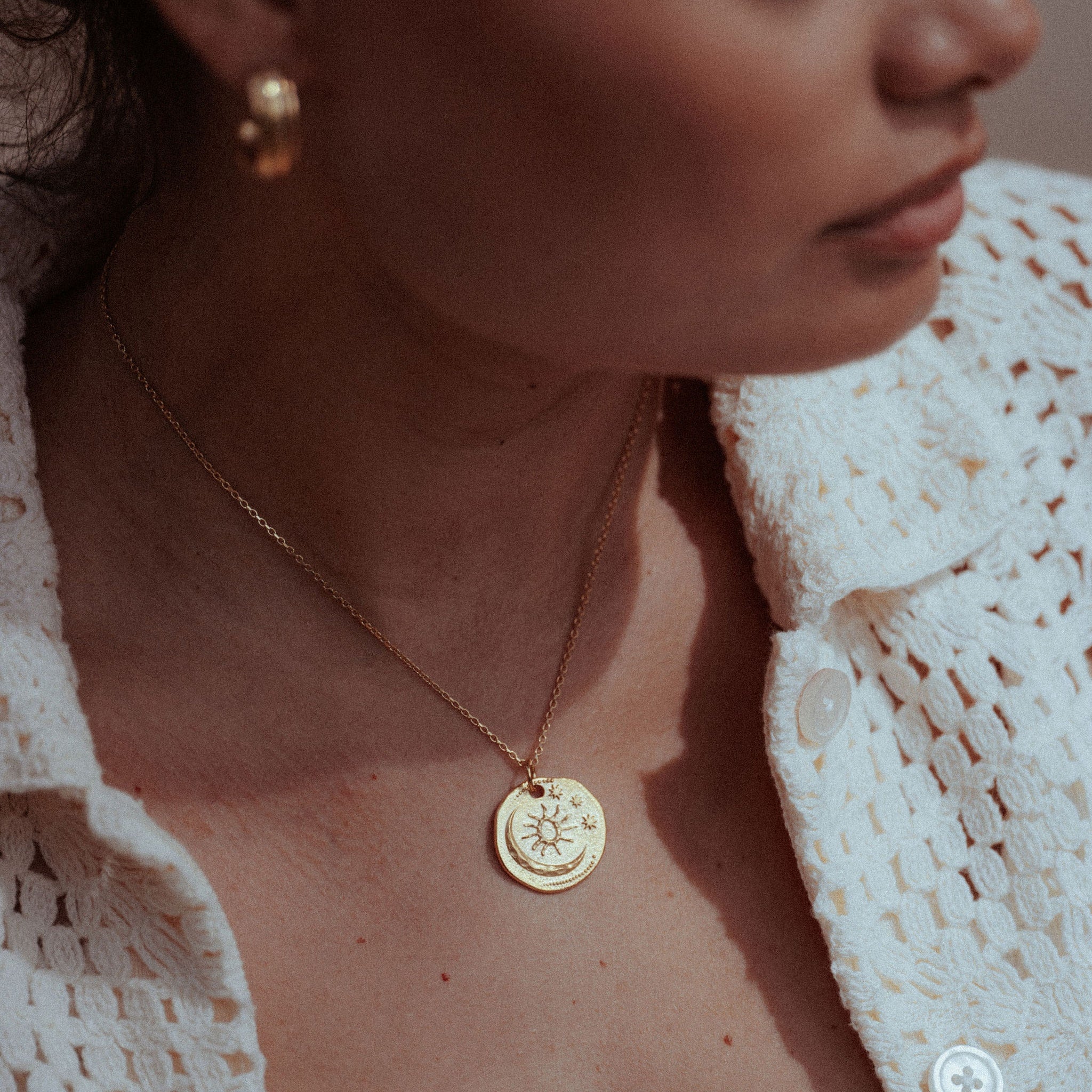 Moon Ray Talisman On Trace Chain