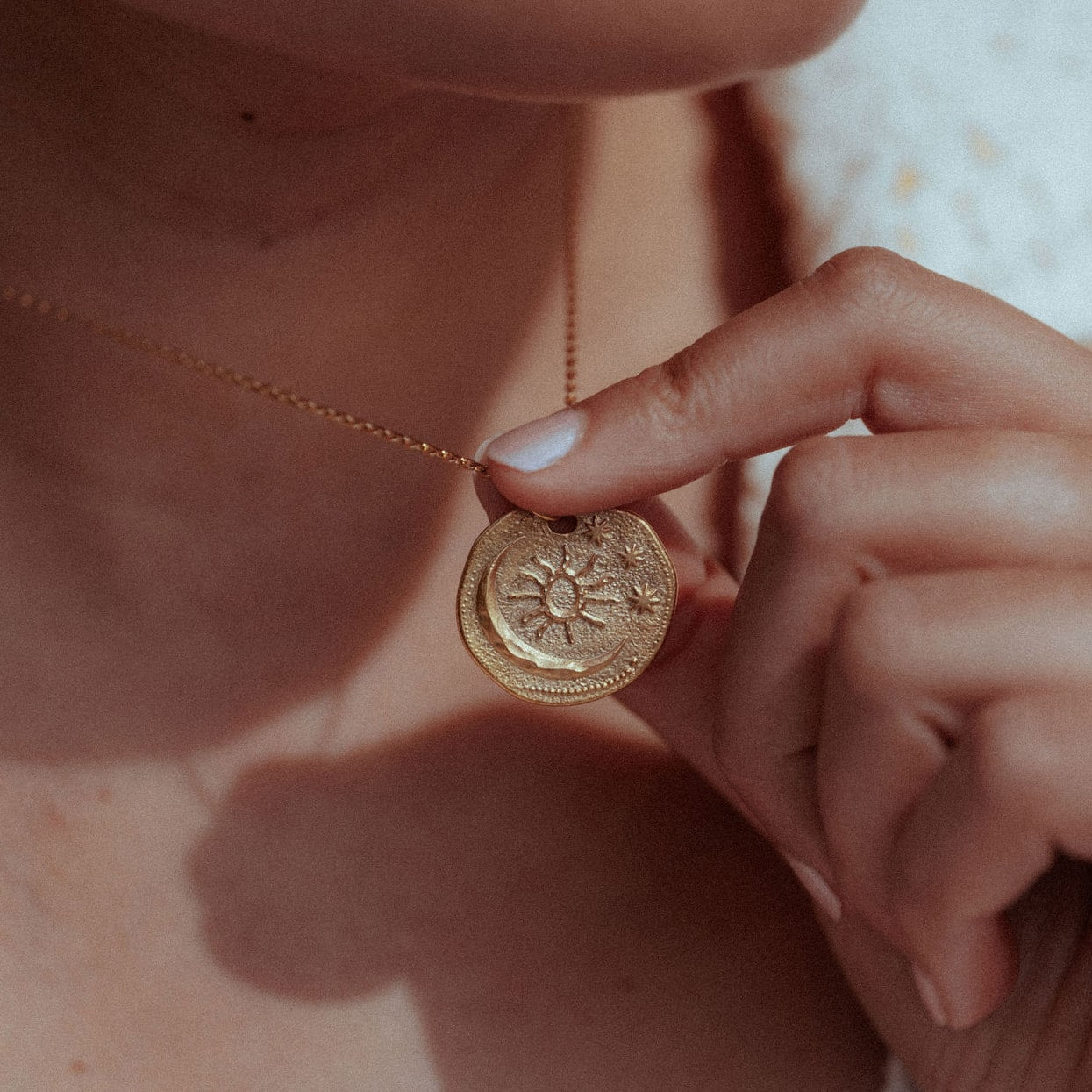 Moon Ray Talisman On Trace Chain