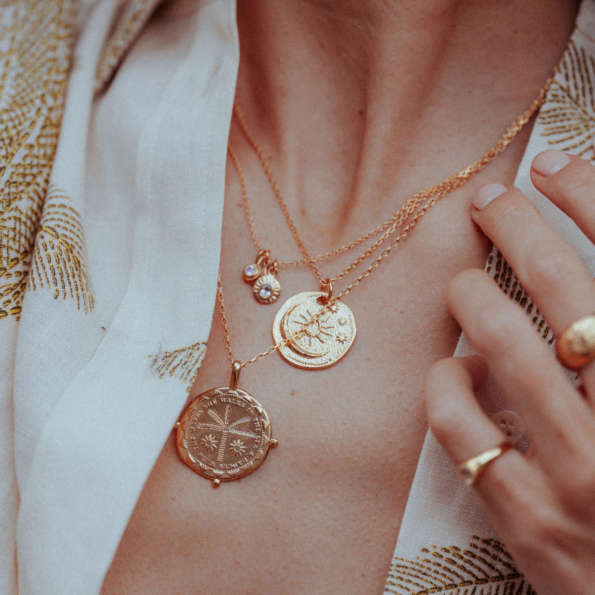 Moon Ray Talisman On Trace Chain