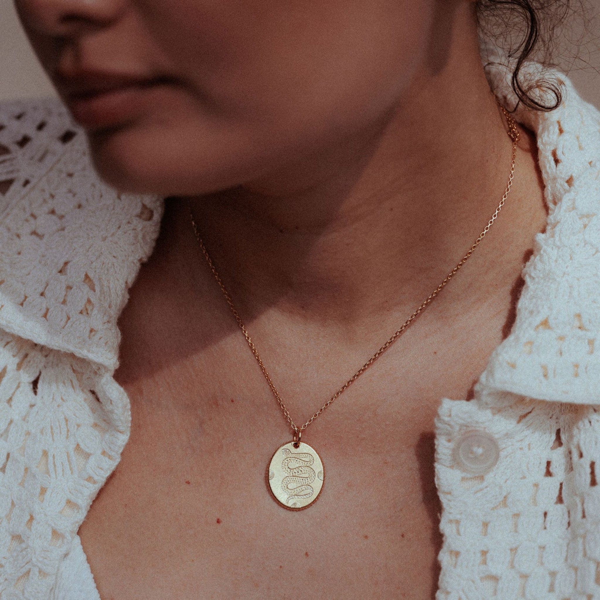 Eternal Sea Serpent Talisman on Trace chain