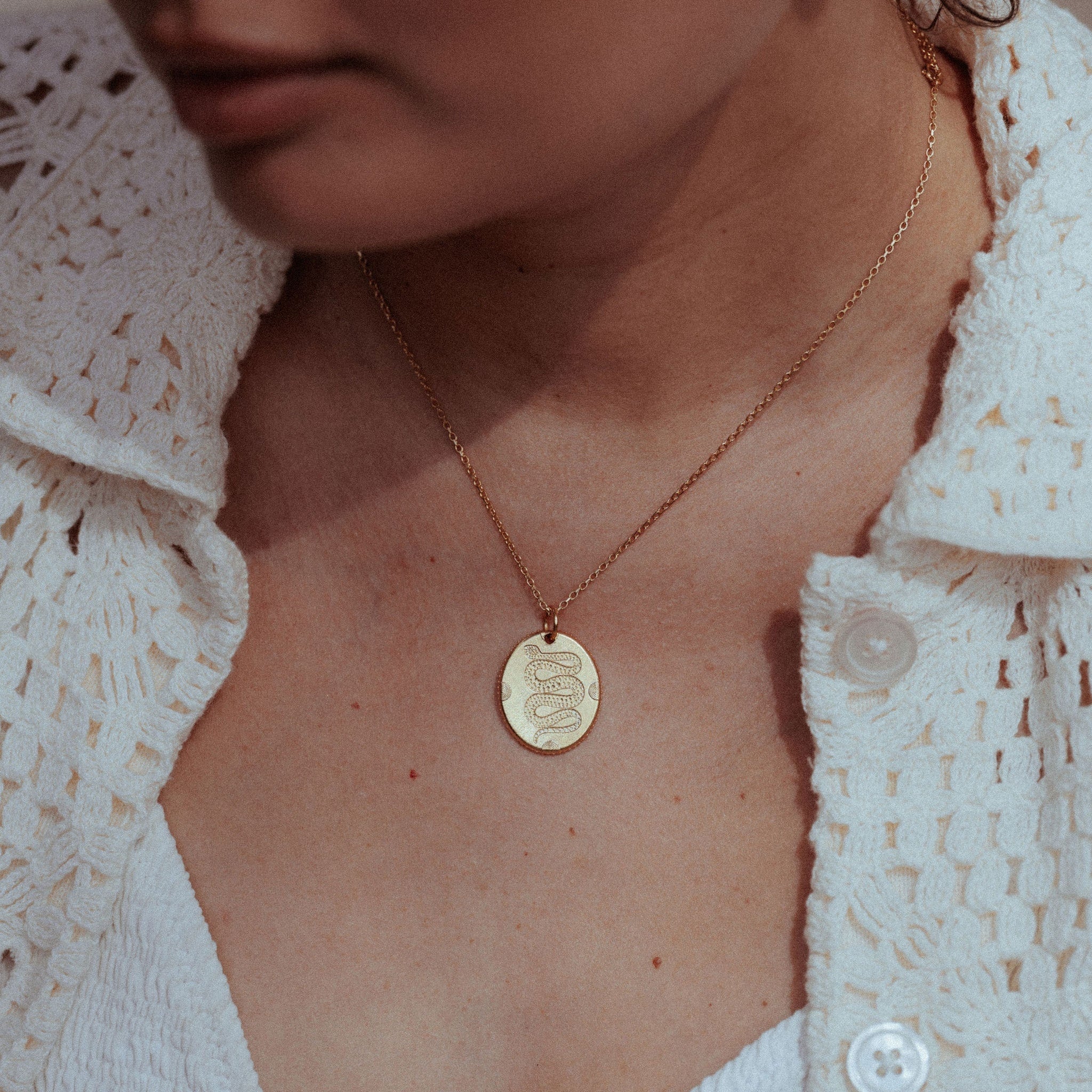 Eternal Sea Serpent Talisman on Trace chain