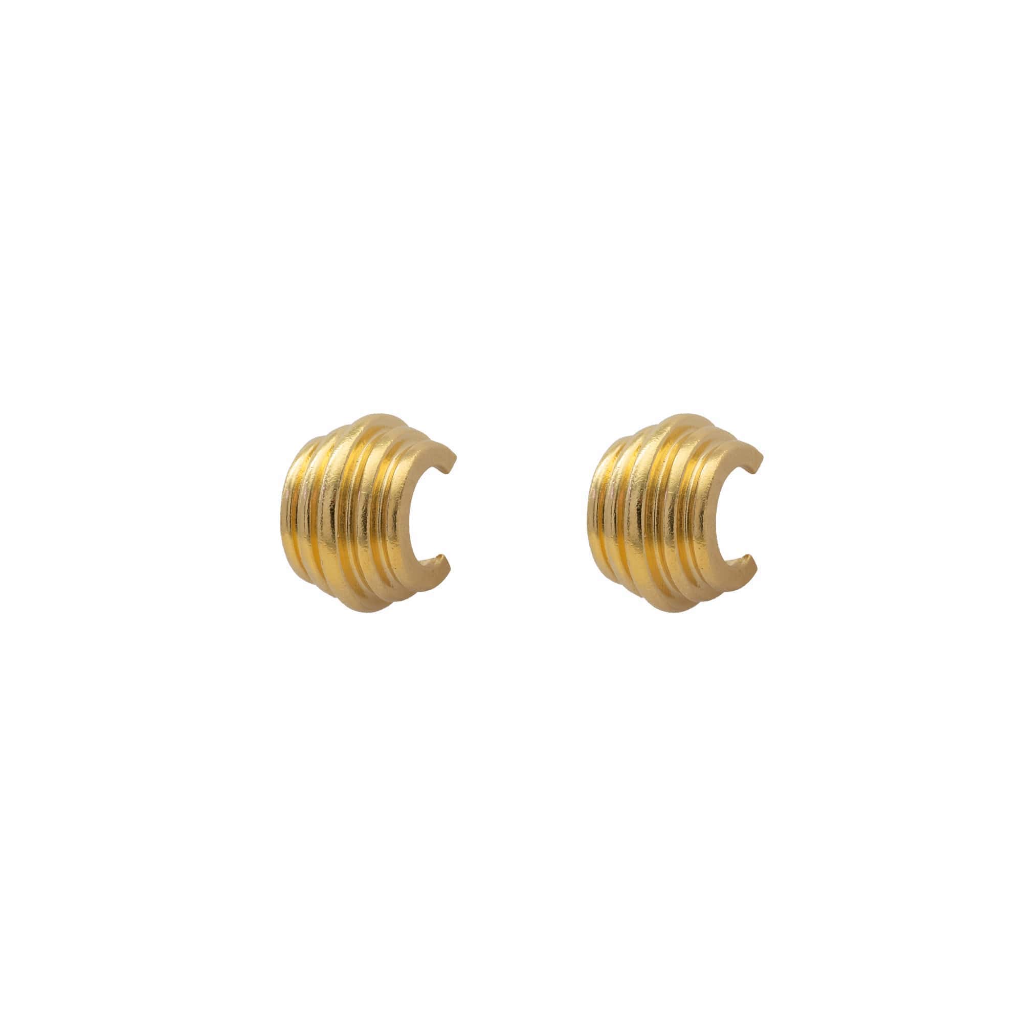 Chunky Ripple Hoop Earrings Cuffs