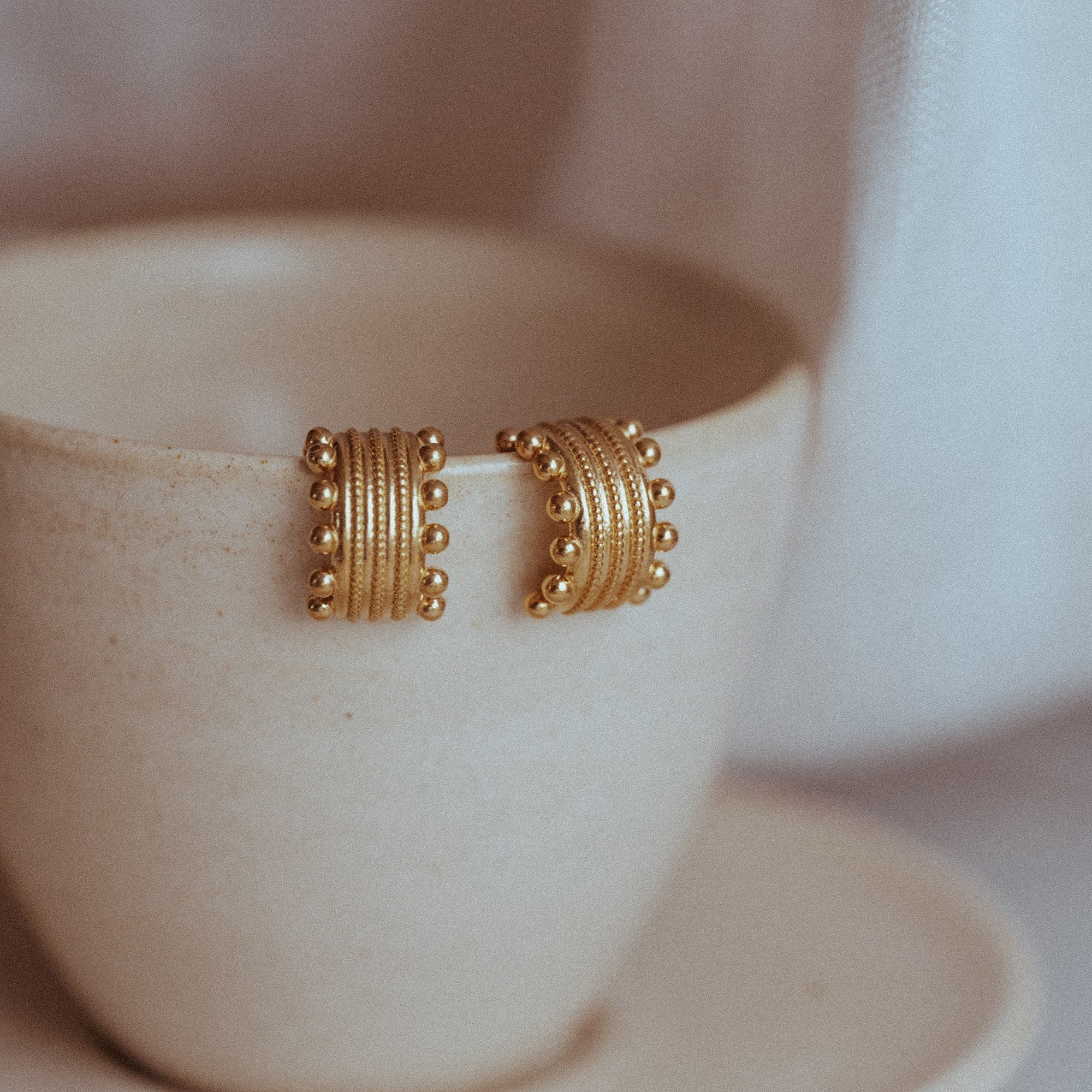 Beaded Neptune Hoop Earring Cuffs