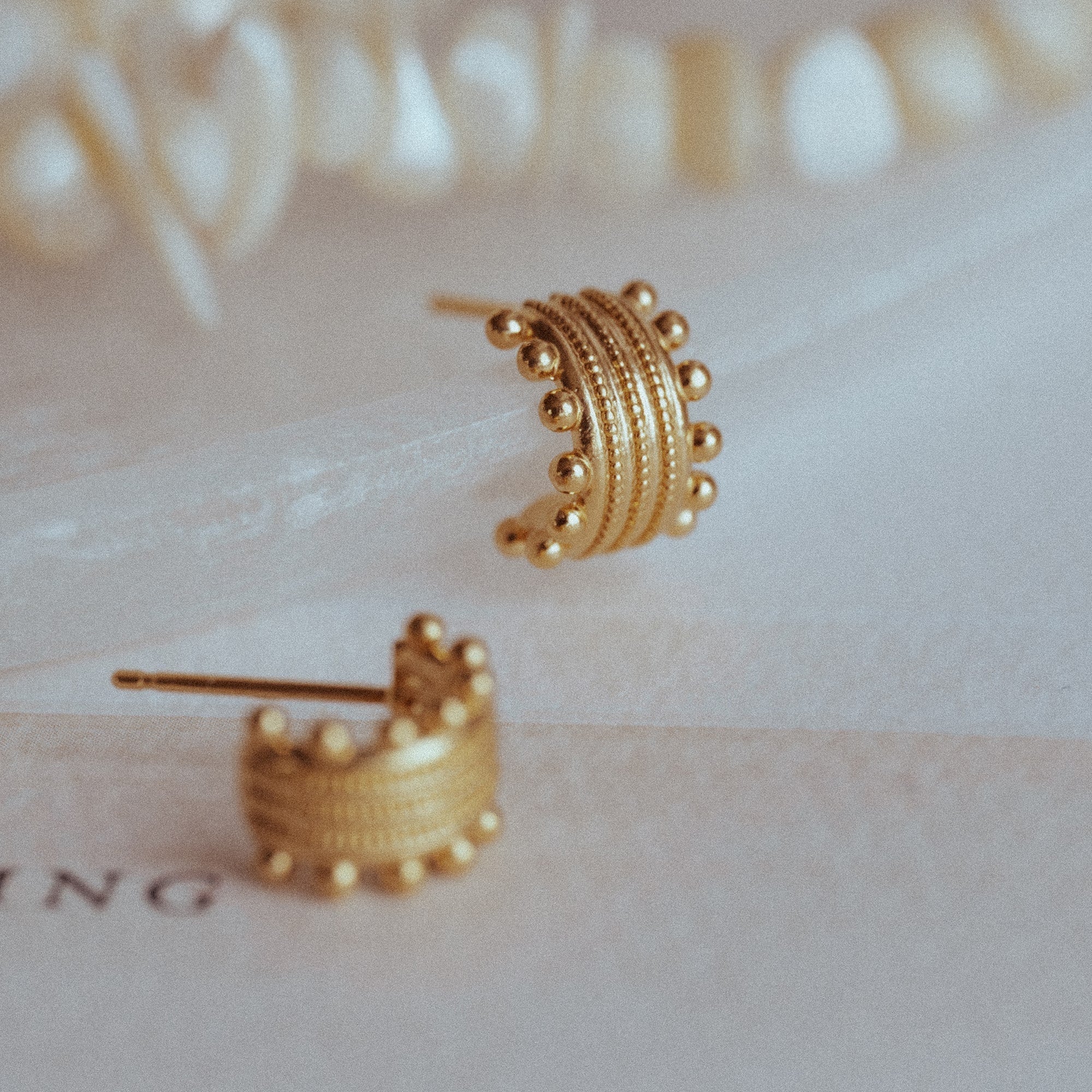 Beaded Neptune Hoop Earring Cuffs