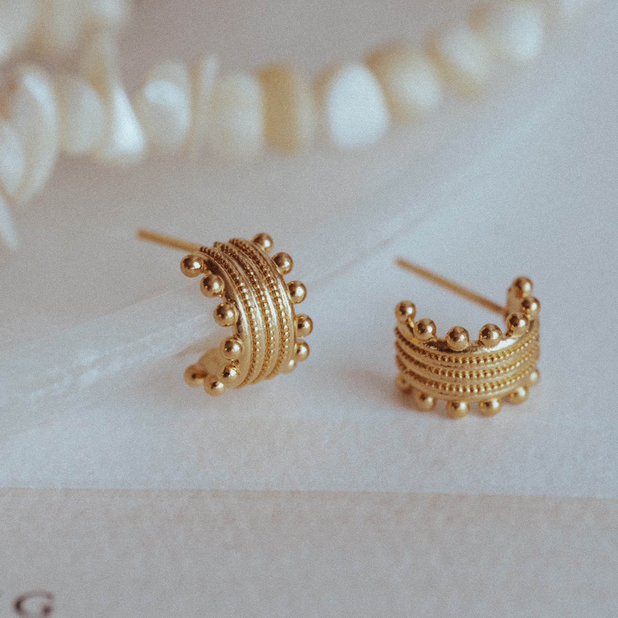 Beaded Neptune Hoop Earring Cuffs