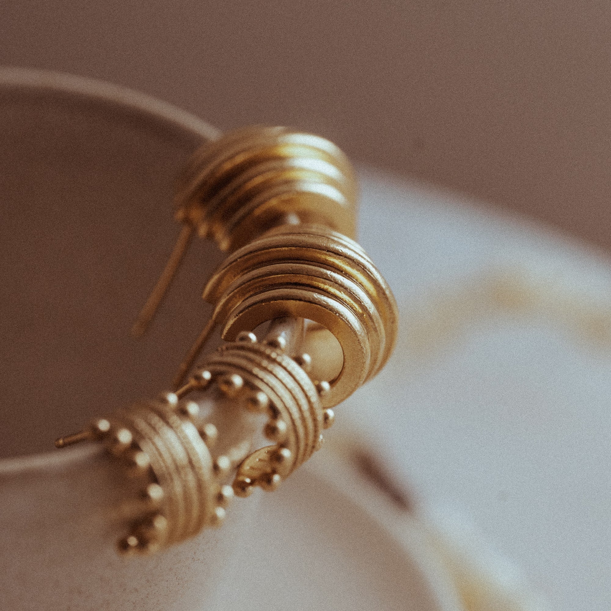 Beaded Neptune Hoop Earring Cuffs