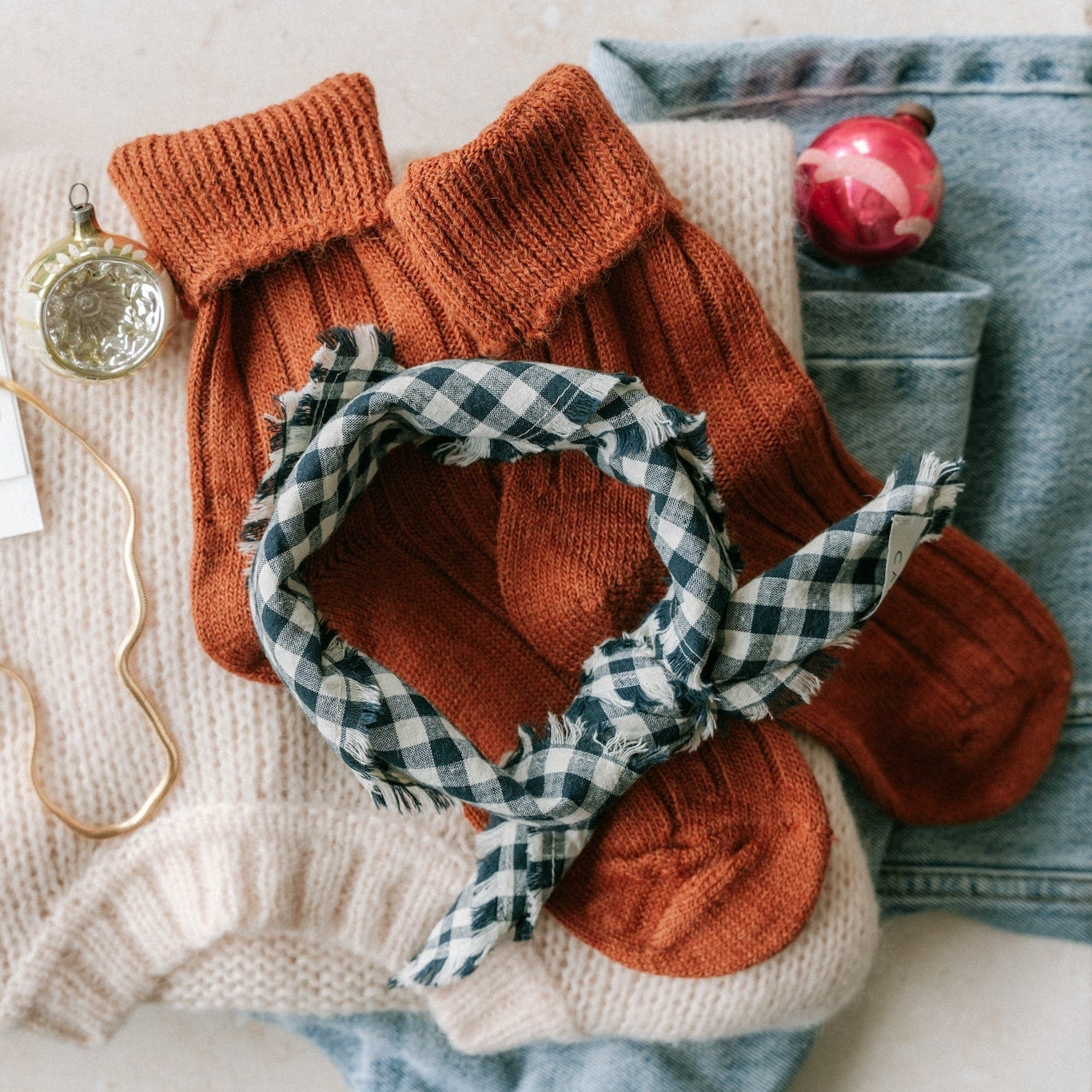 Gingham Neckerchief | Denim Blue