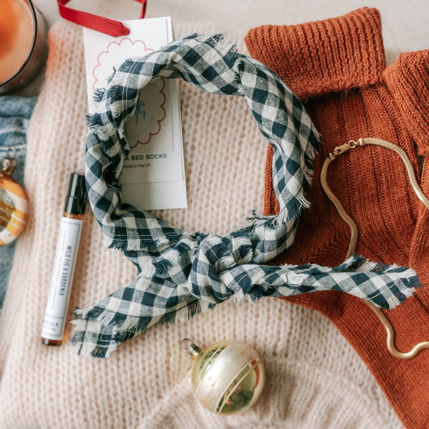 Gingham Neckerchief | Denim Blue