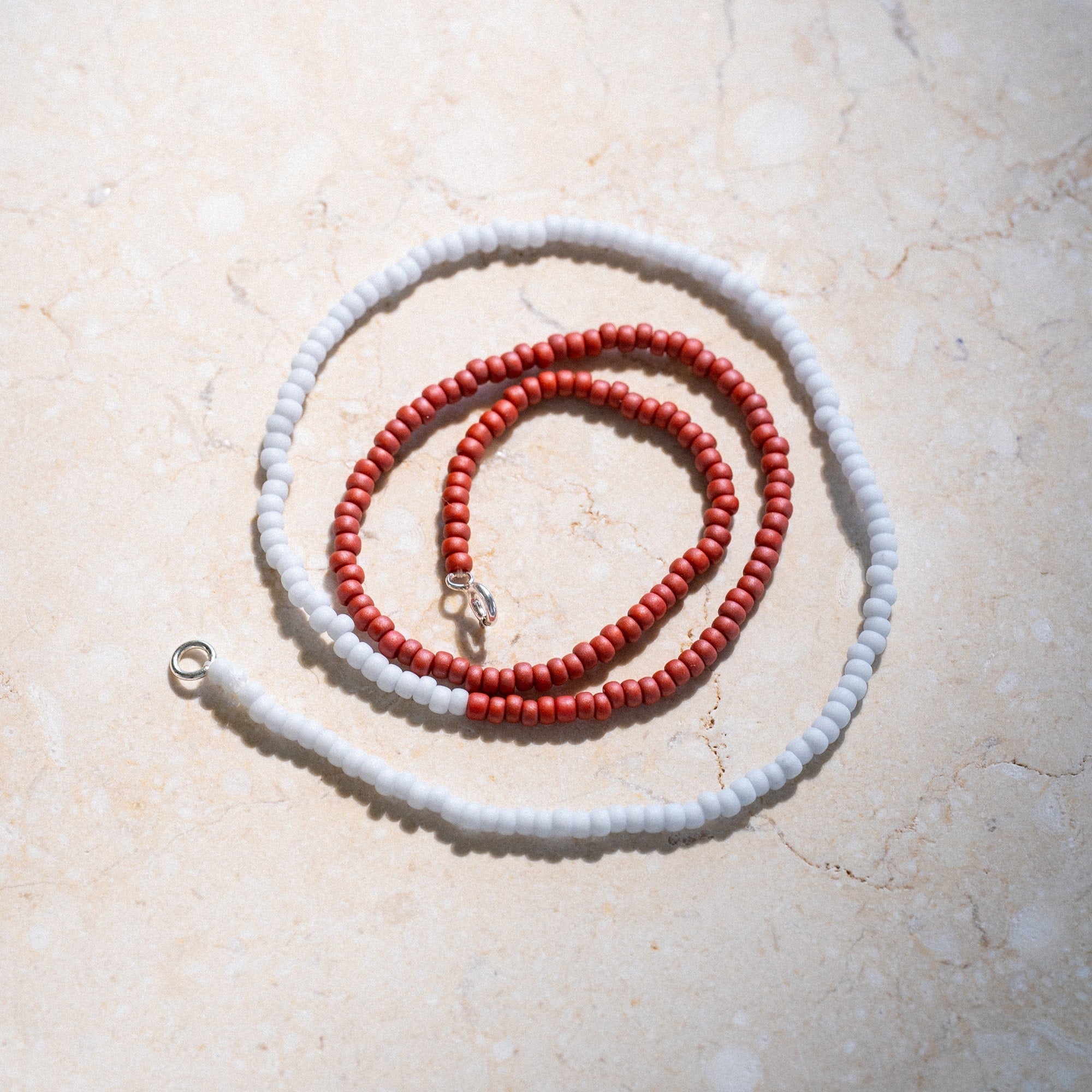Japanese Miyuki Bead Necklace | Maroon & Powder Blue