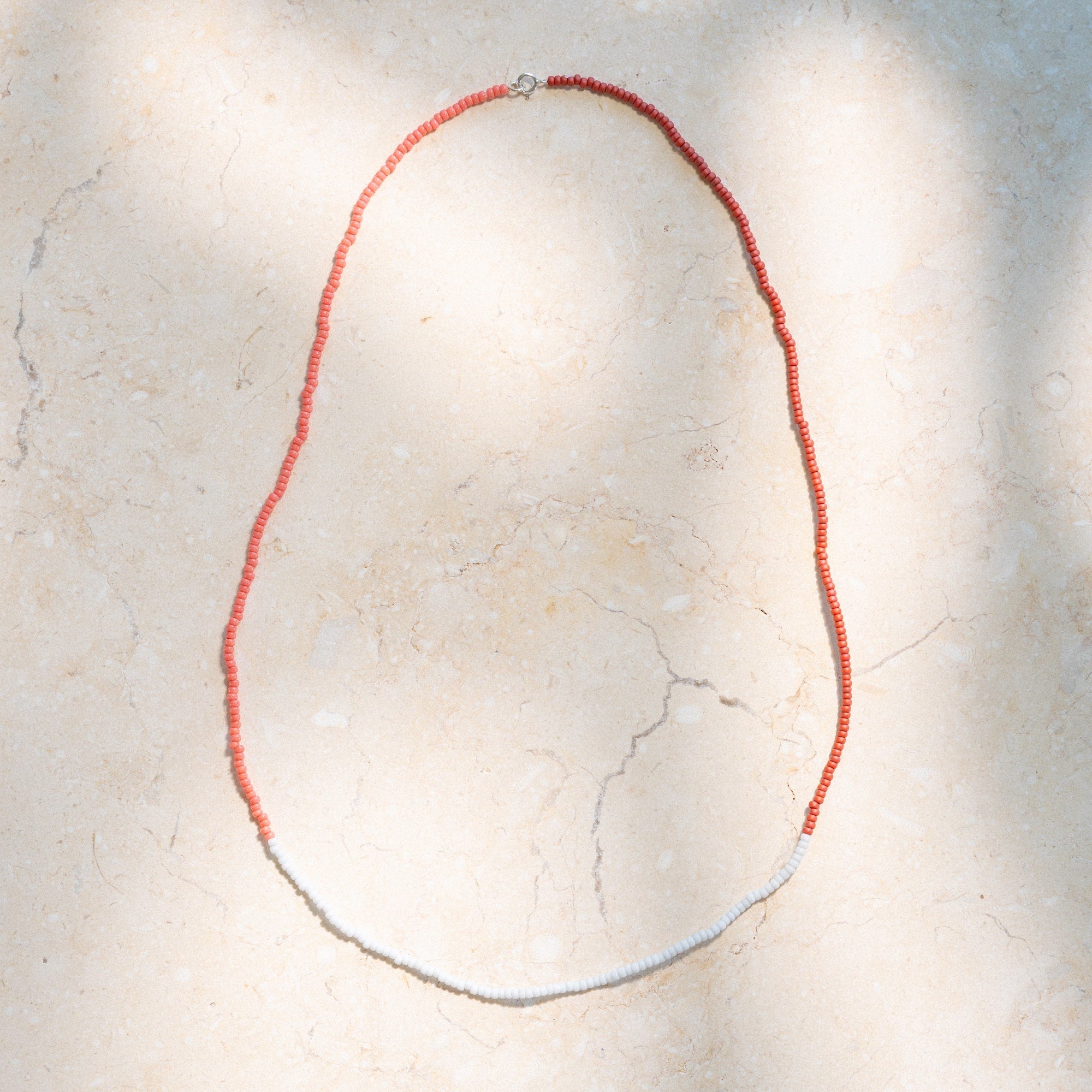 Japanese Miyuki Bead Necklace | Terracotta, Watermelon & Powder Blue