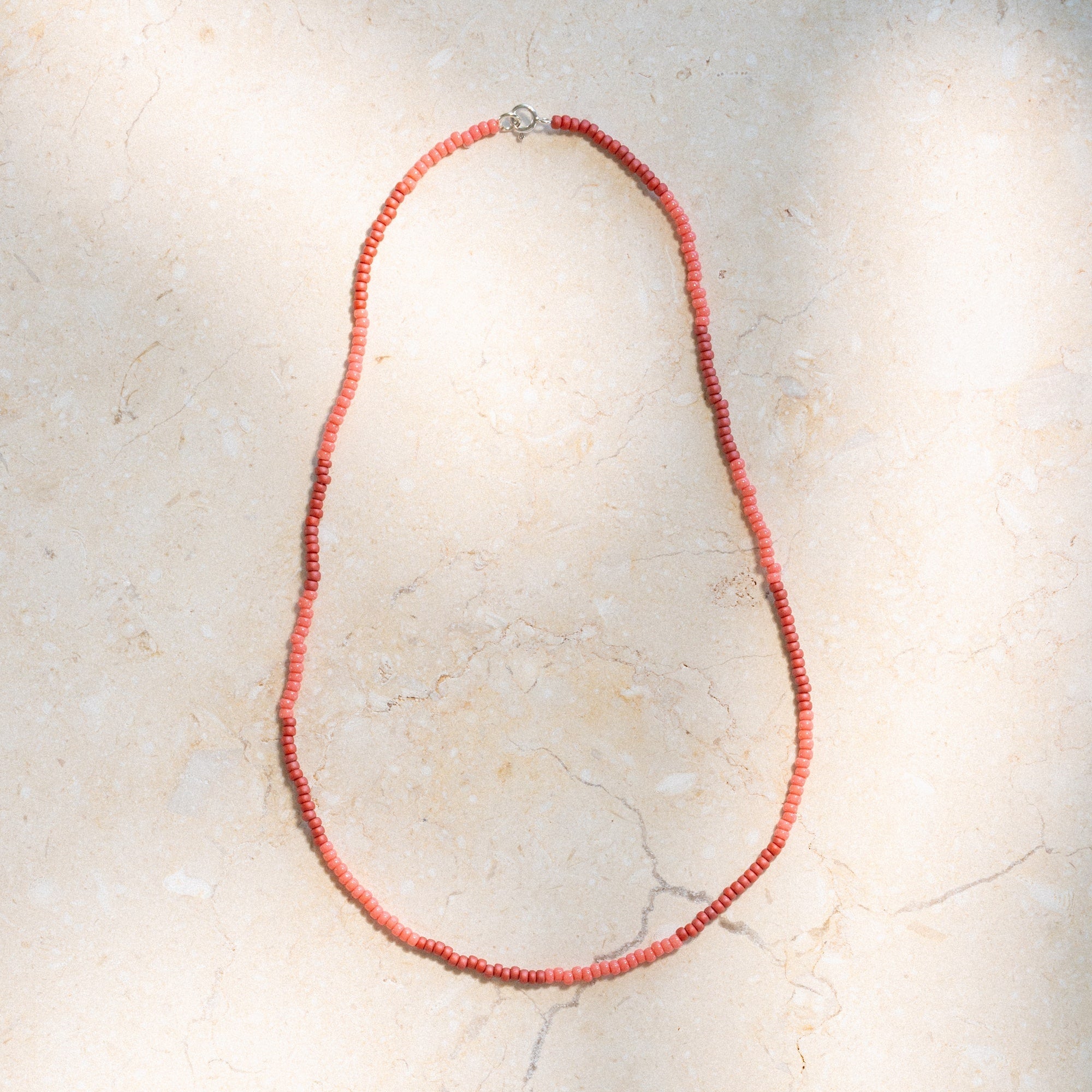 Japanese Miyuki Bead Necklace | Maroon & Dusty Pink