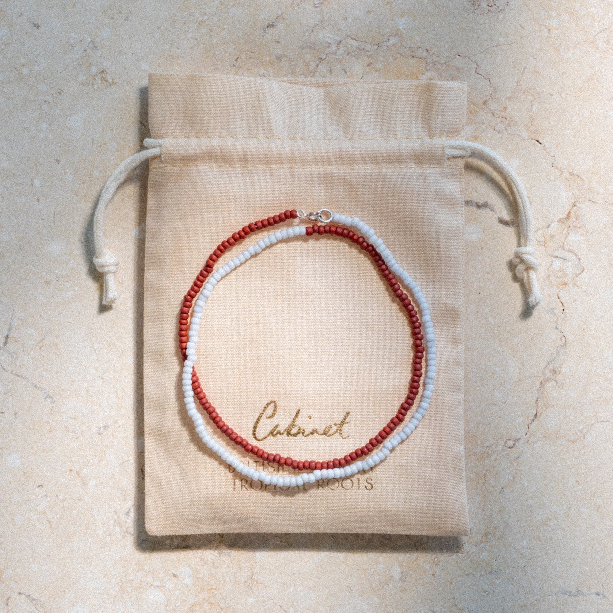 Japanese Miyuki Bead Necklace | Maroon & Powder Blue