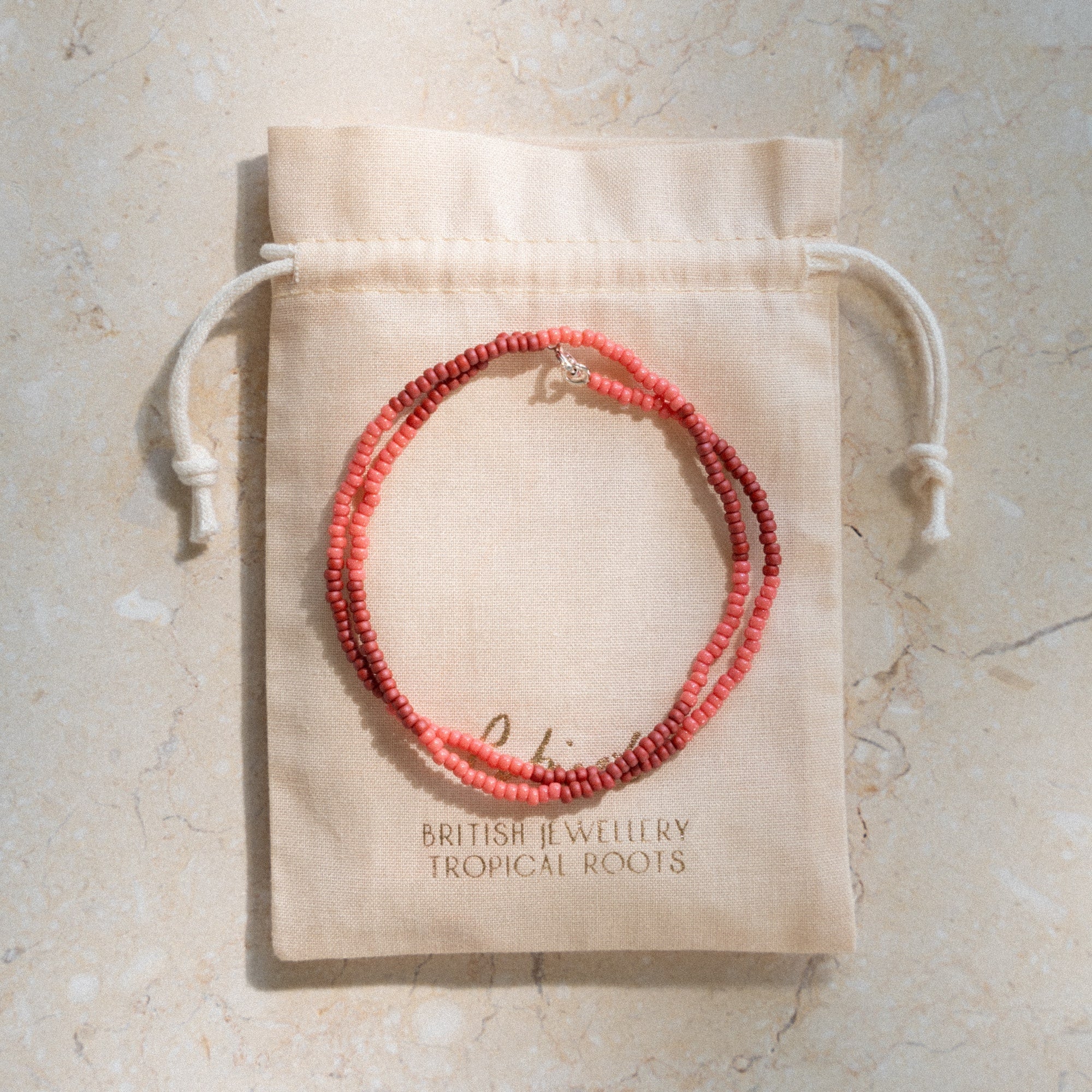 Japanese Miyuki Bead Necklace | Maroon & Dusty Pink