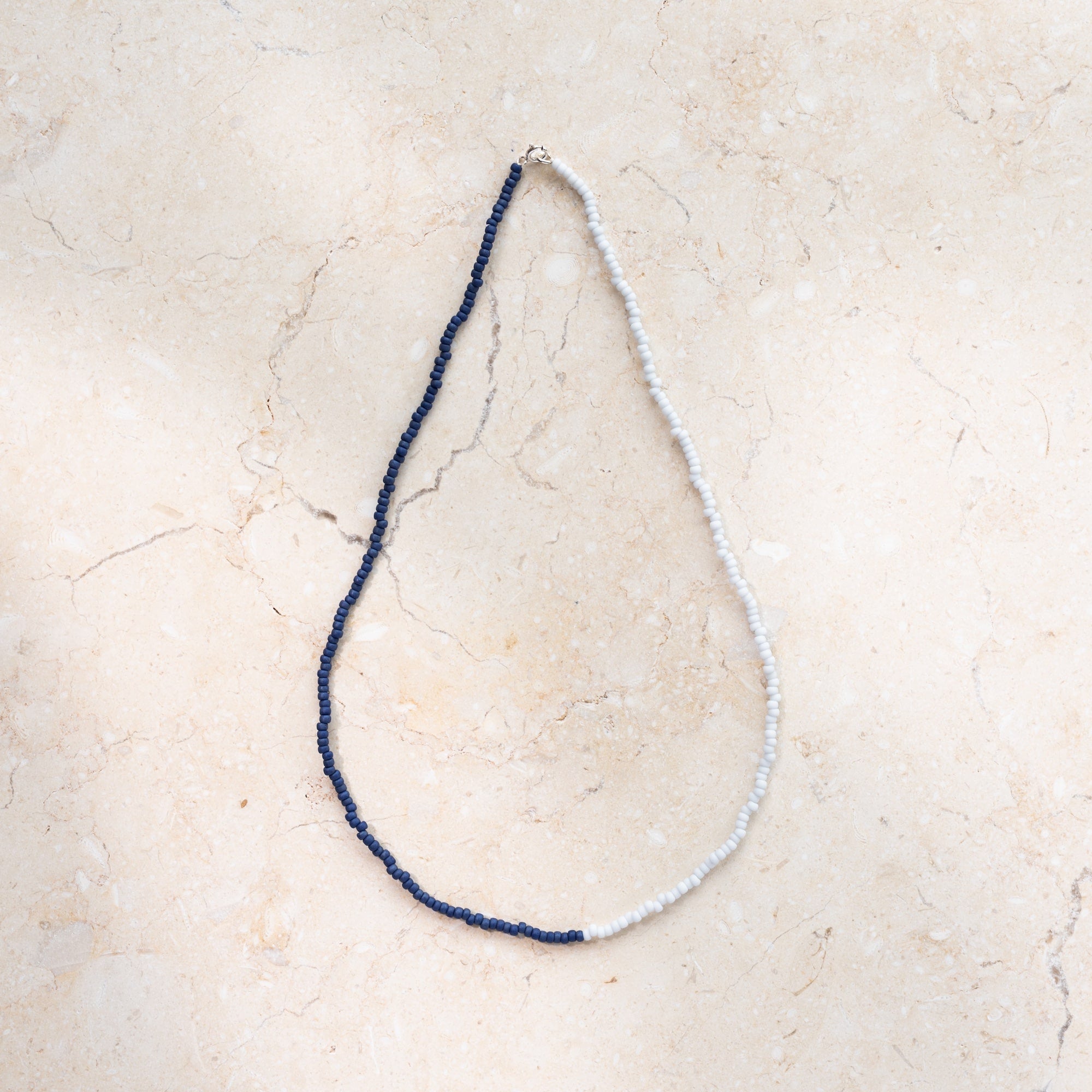 Japanese Miyuki Bead Necklace | Denim & Light Blue