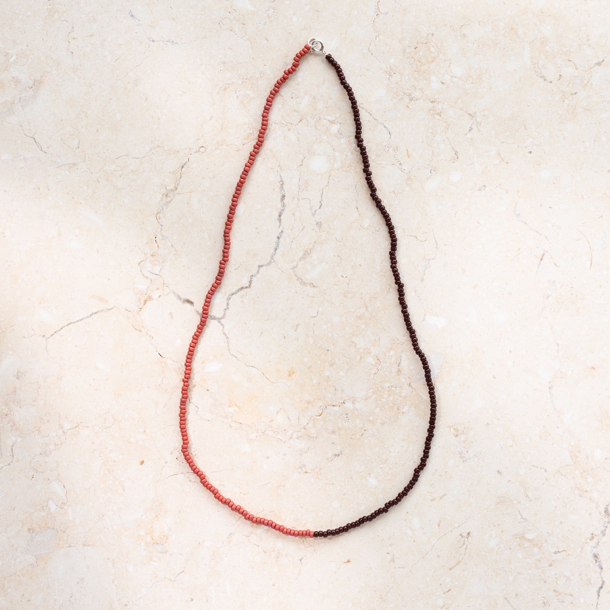 Japanese Miyuki Bead Necklace | Chocolate & Terracotta