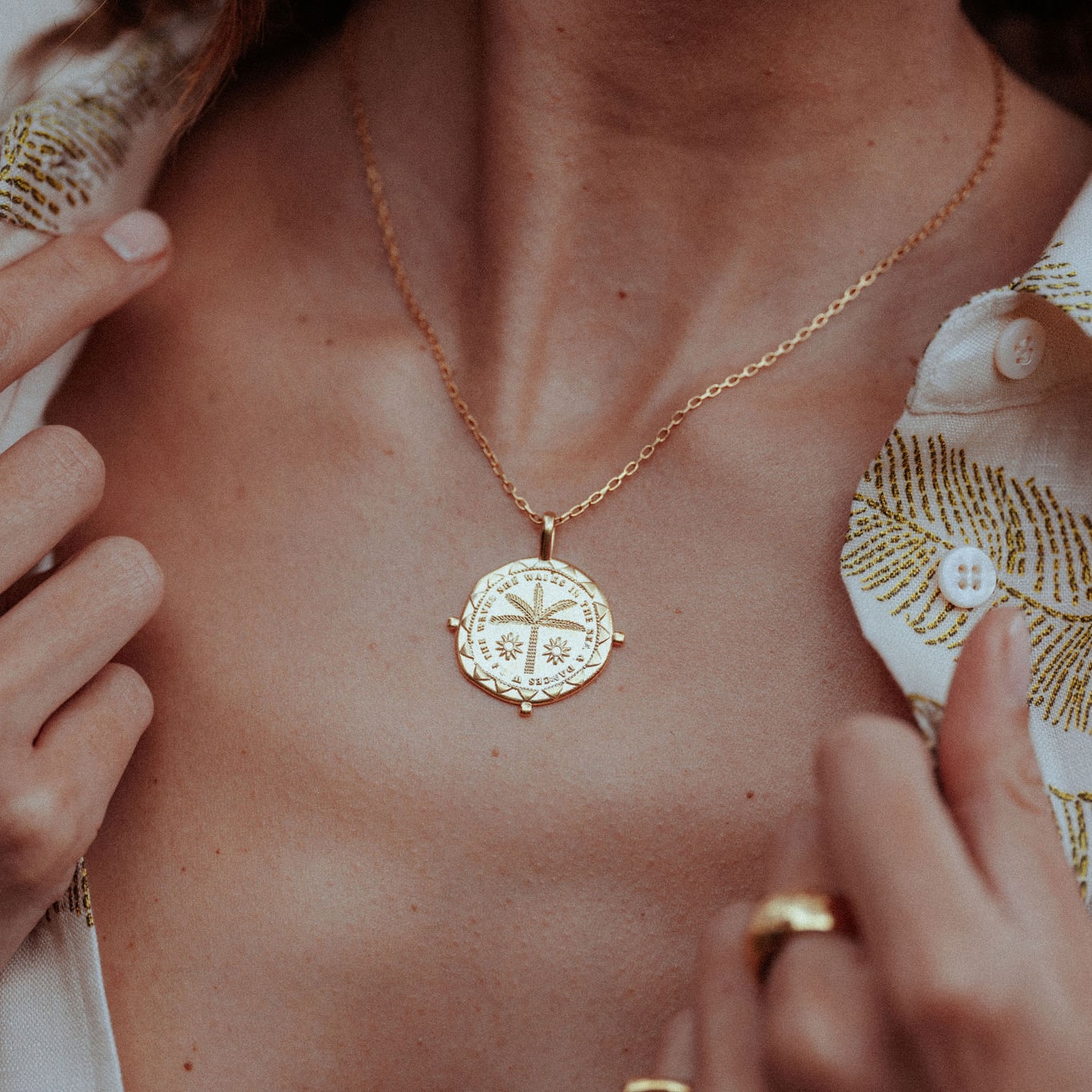 Shade Talisman Pendant On Trace Chain