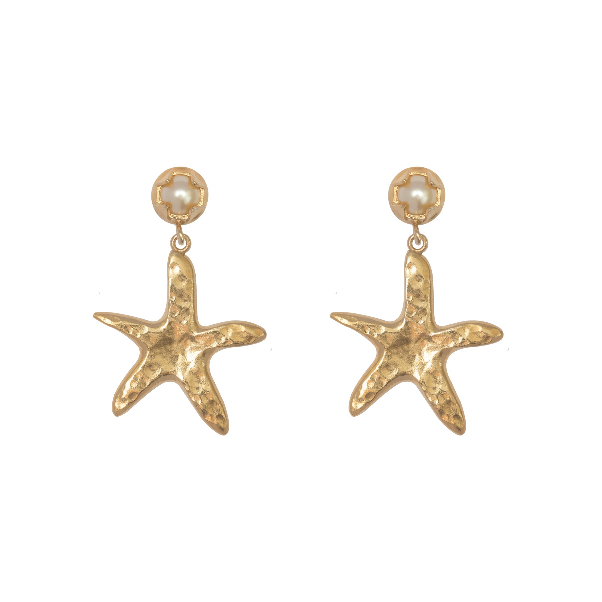 Sea Star Drop Earrings Pearl