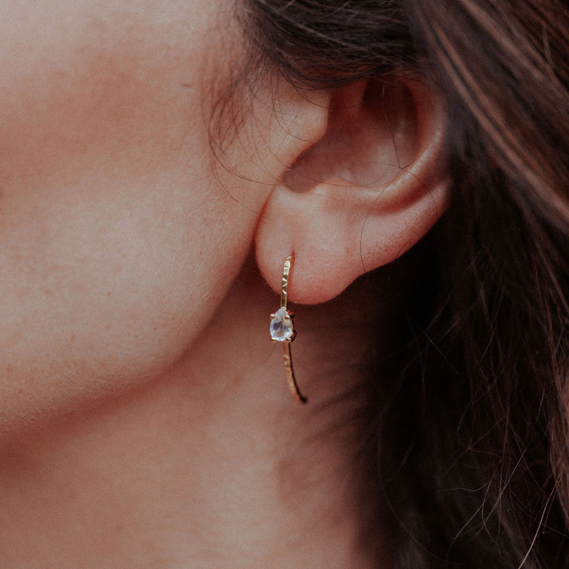 Tiger Drop Earrings Moonstone