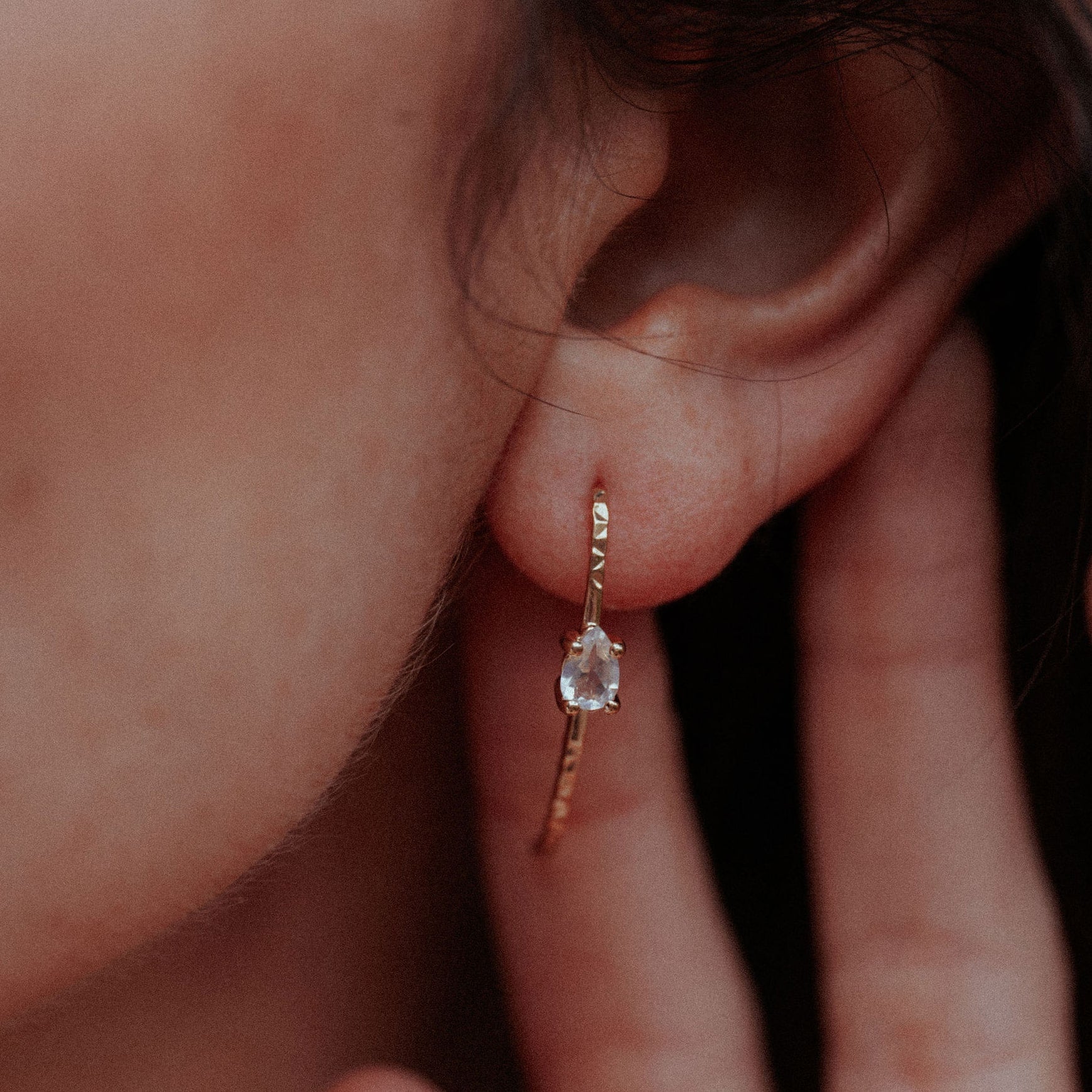 Tiger Drop Earrings Moonstone