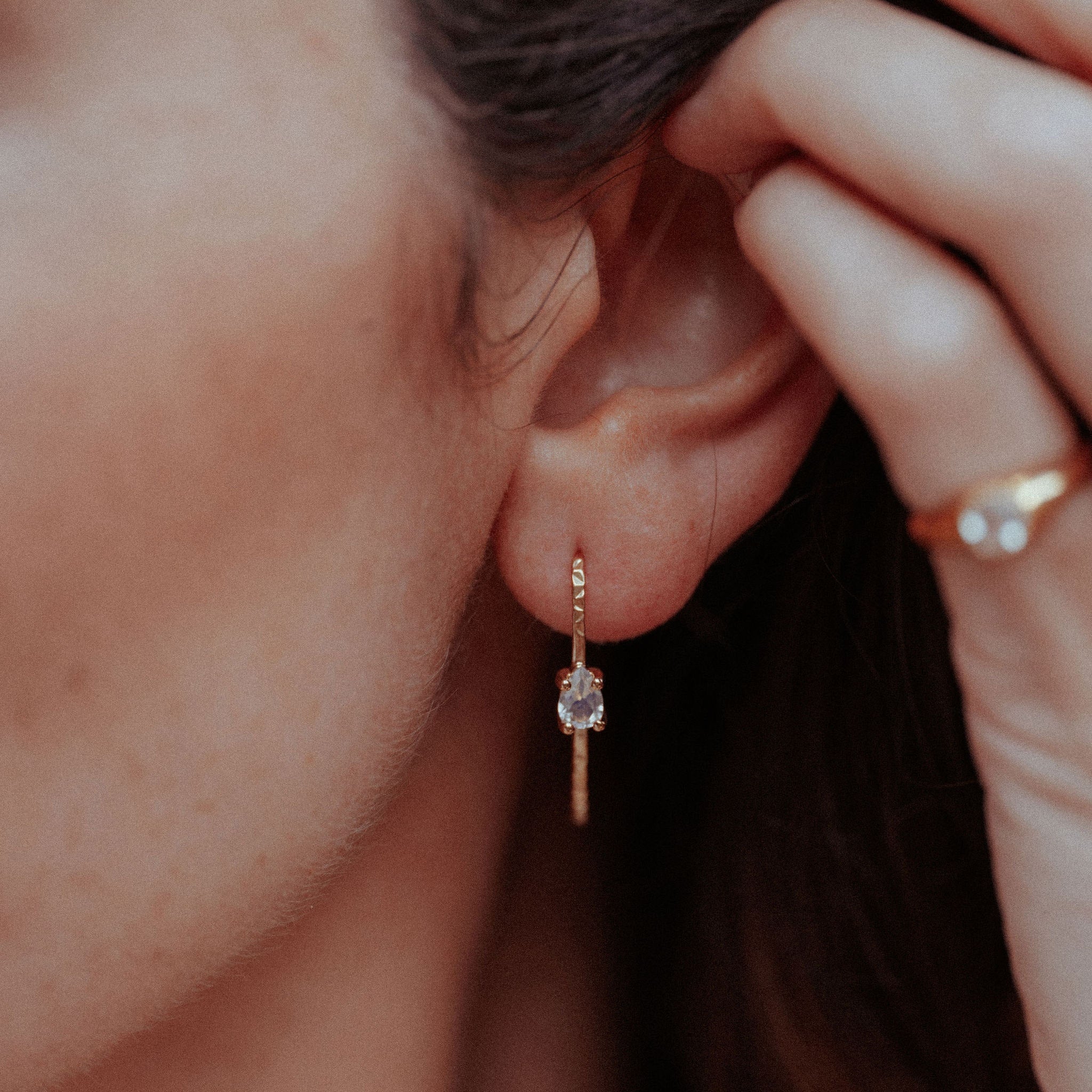 Tiger Drop Earrings Moonstone