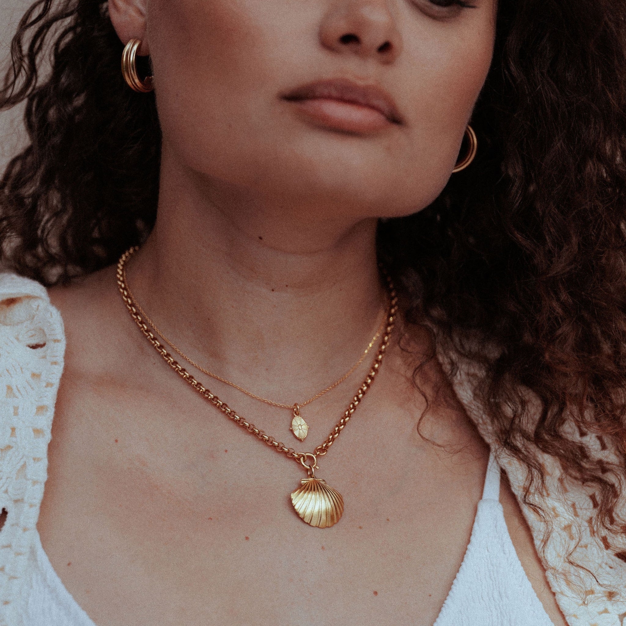 Ulla Shell Pendant On Royal Belcher Chain