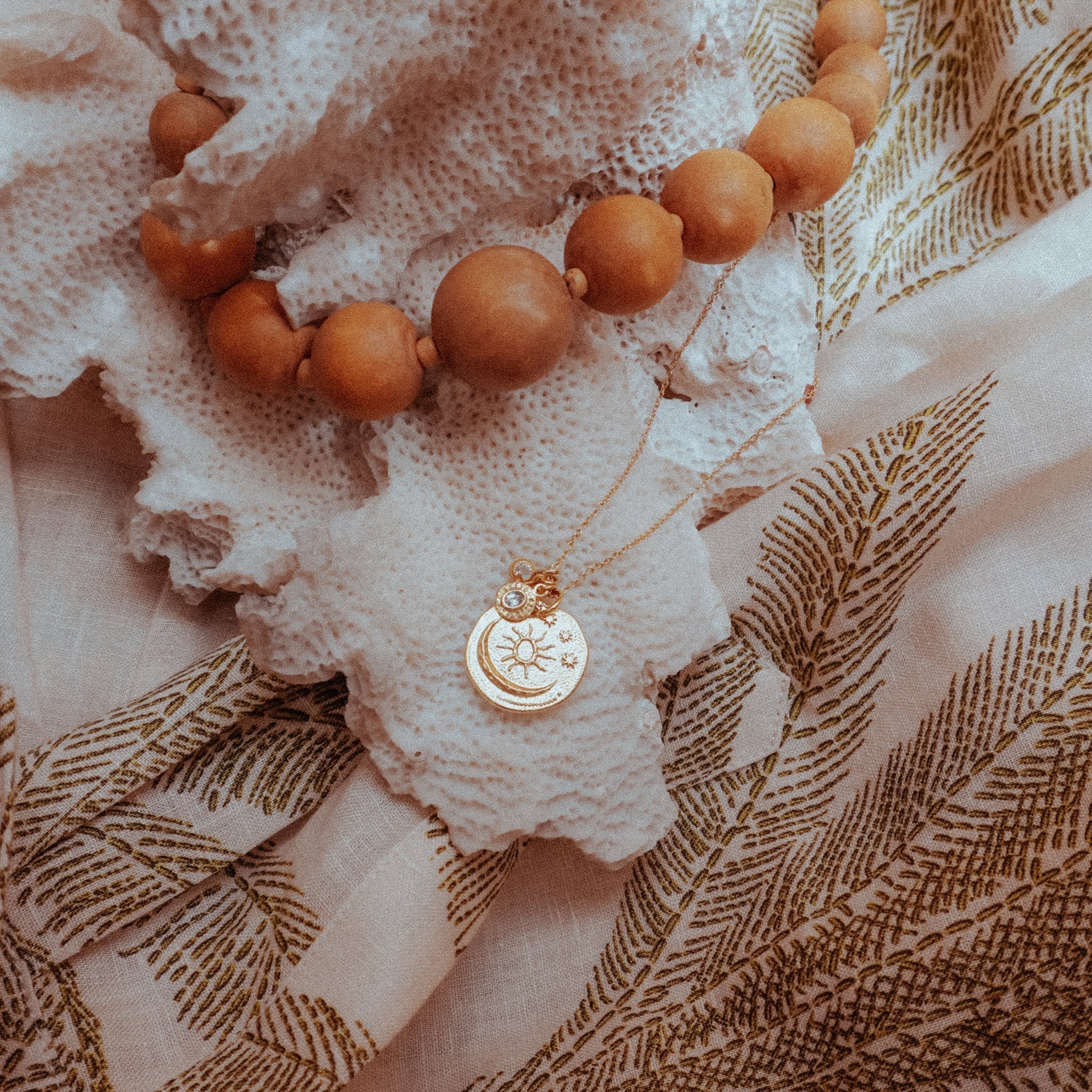 Moon Ray Talisman On Trace Chain