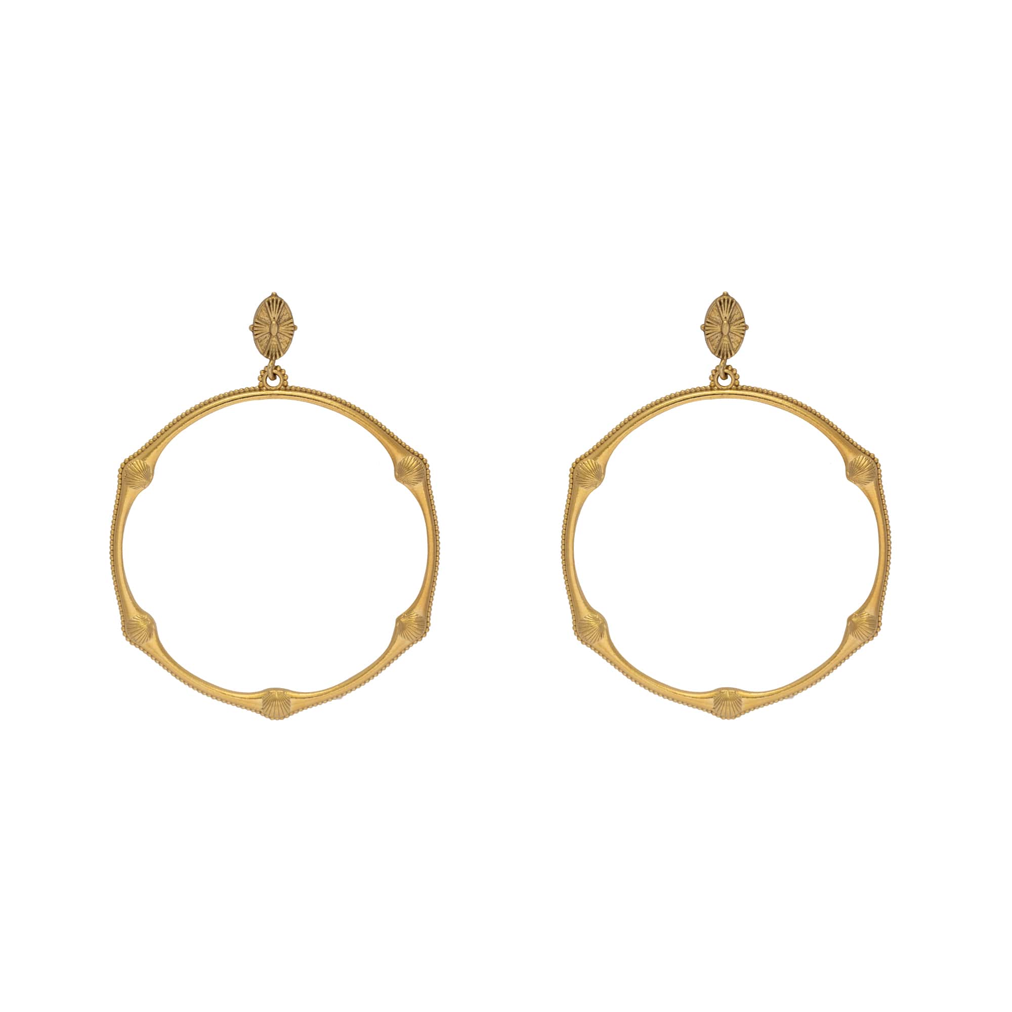Bamboo Beaded Shell Earrings