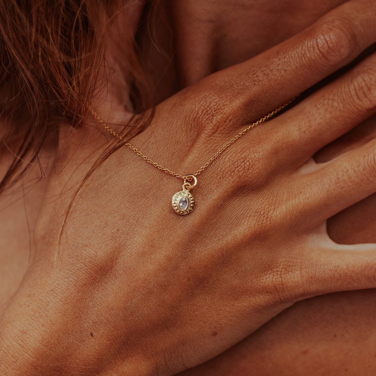 Water Charm Pendant Moonstone