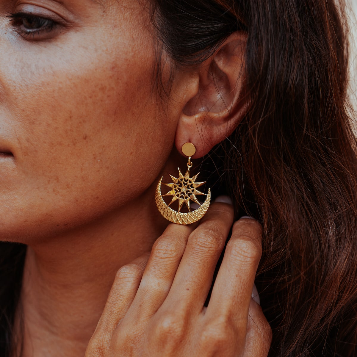 Eclipse Earrings Hammered Top
