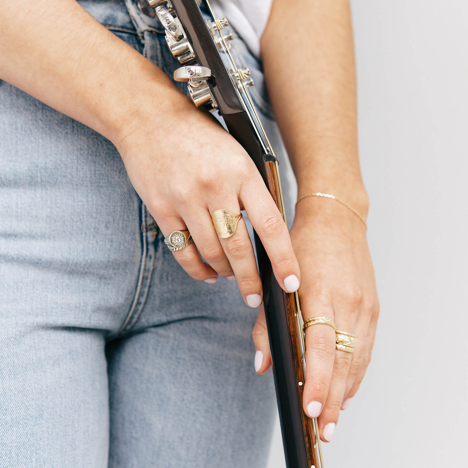 Jewelled Sabal Signet Ring