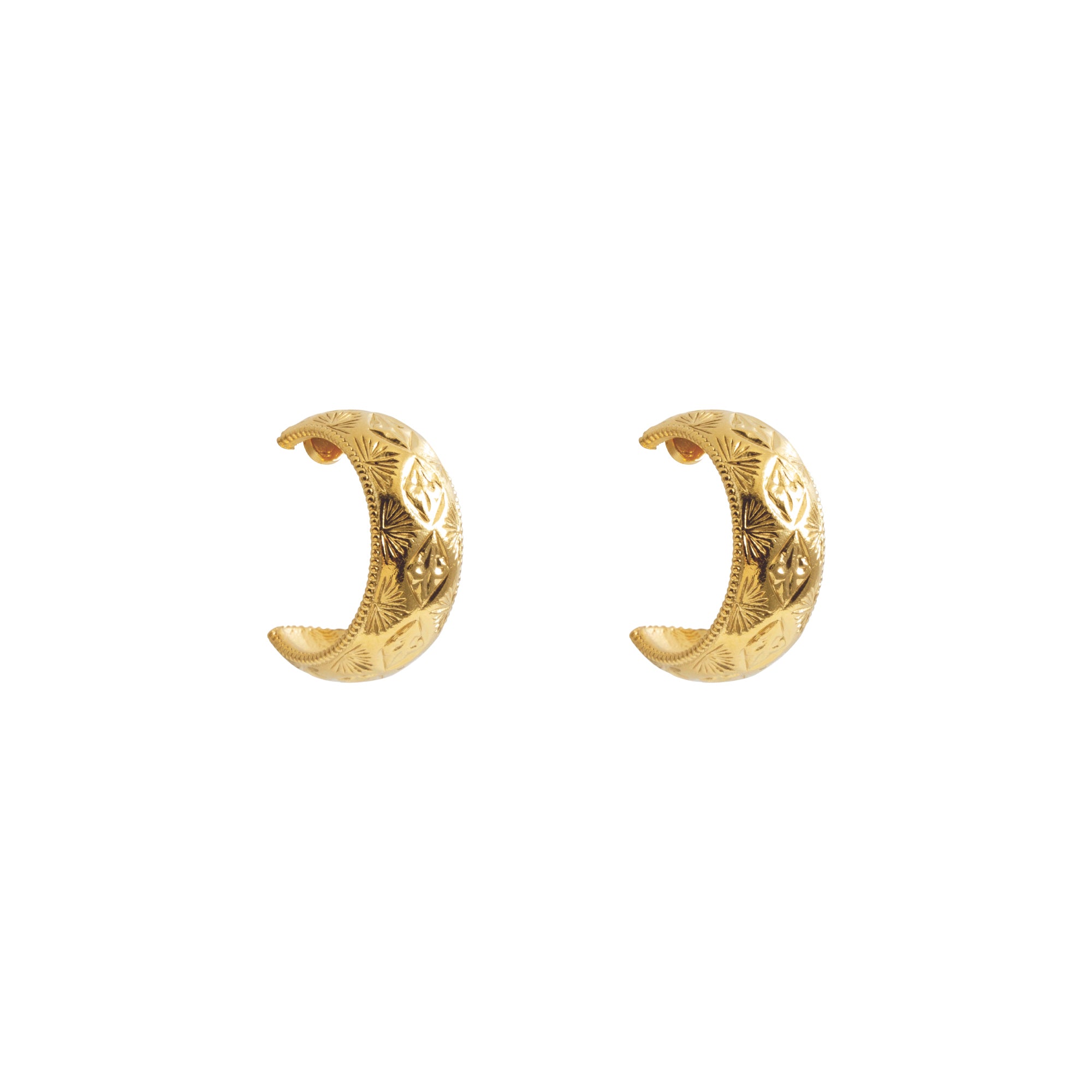 Diamond Palm Hoop Earrings