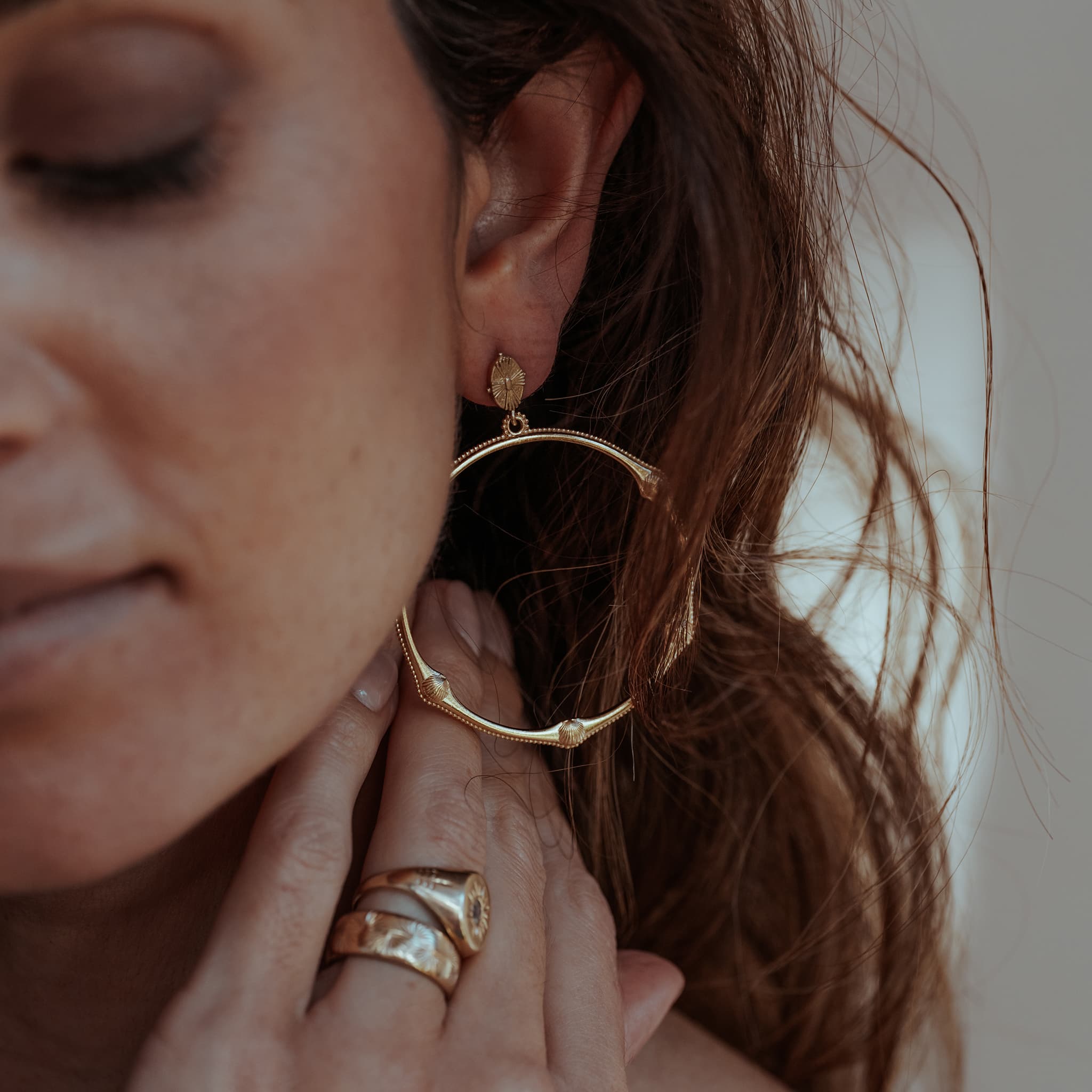 Bamboo Beaded Shell Earrings