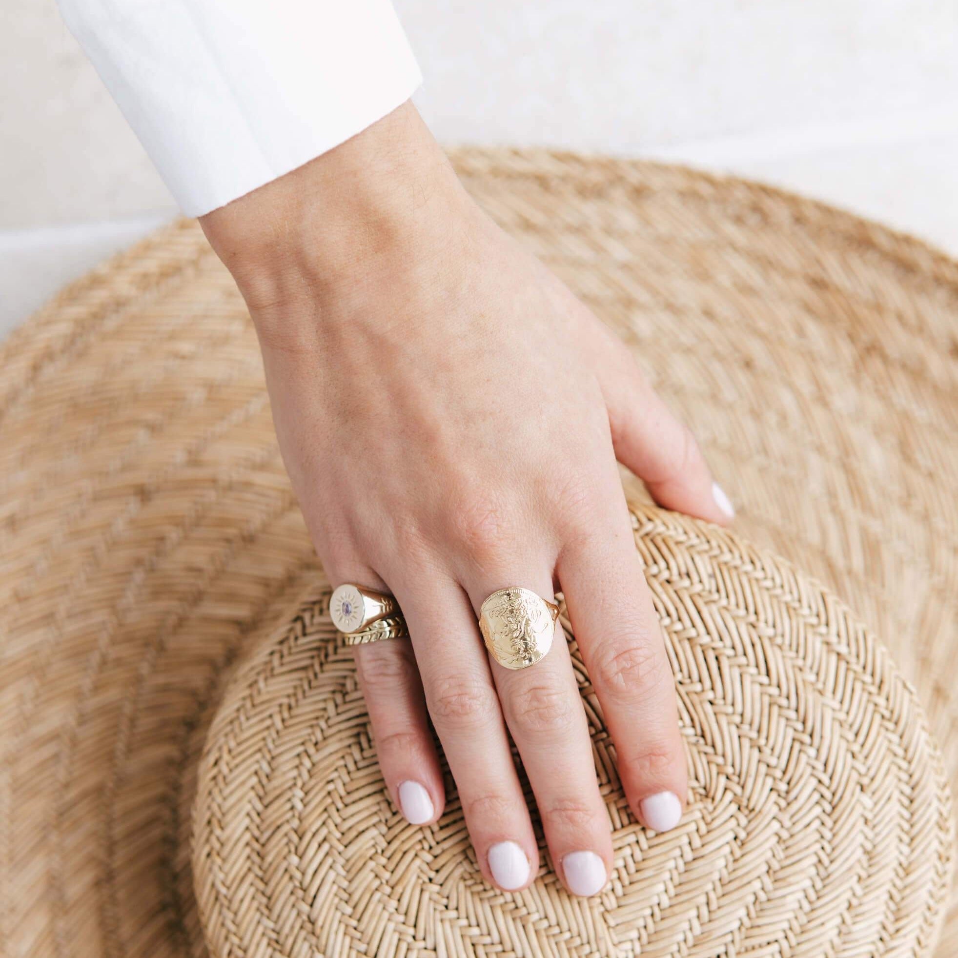 Jewelled Sabal Signet Ring