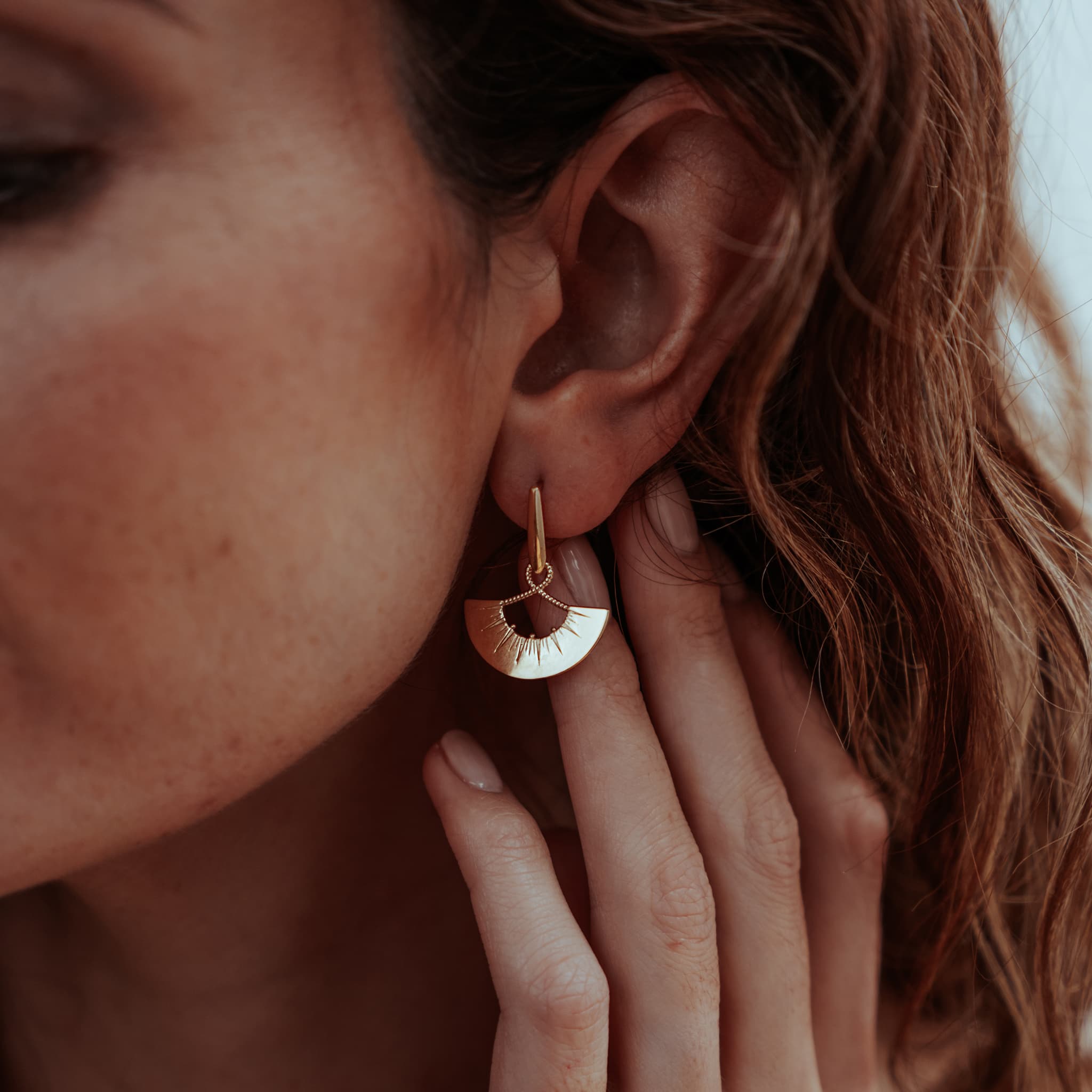 Small Fan Earrings Viper Top