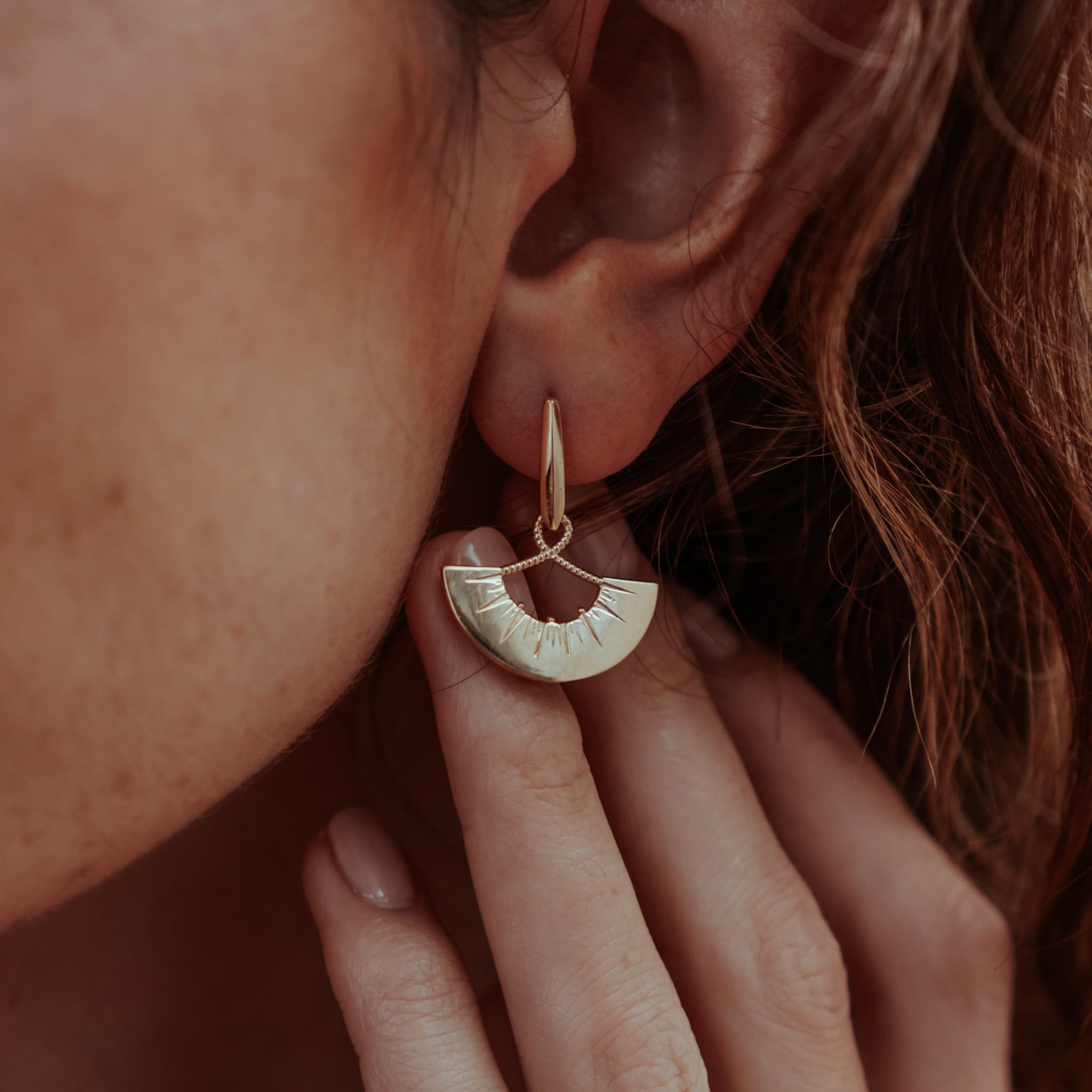 Small Fan Earrings Viper Top