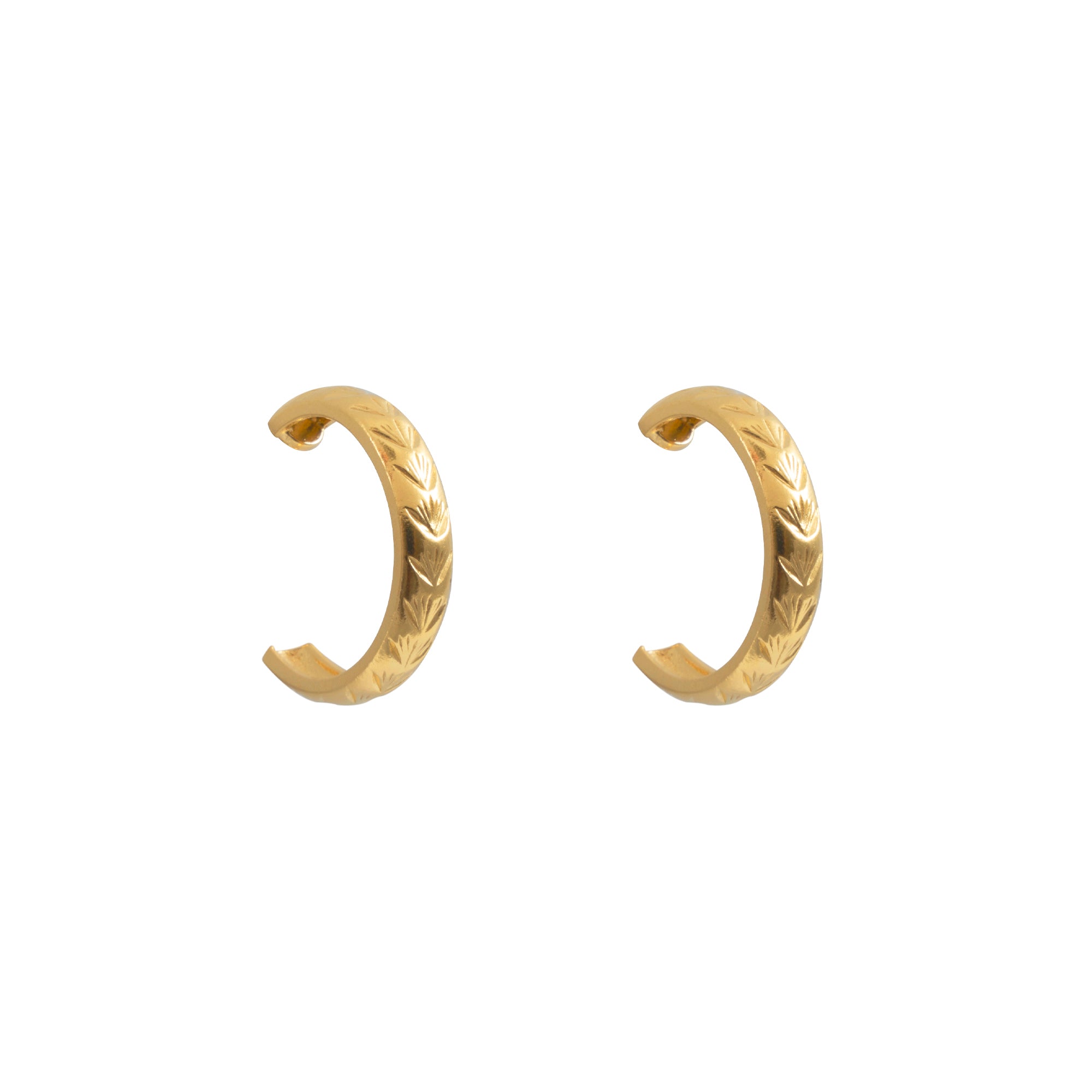 Frond Palm Hoop Earrings