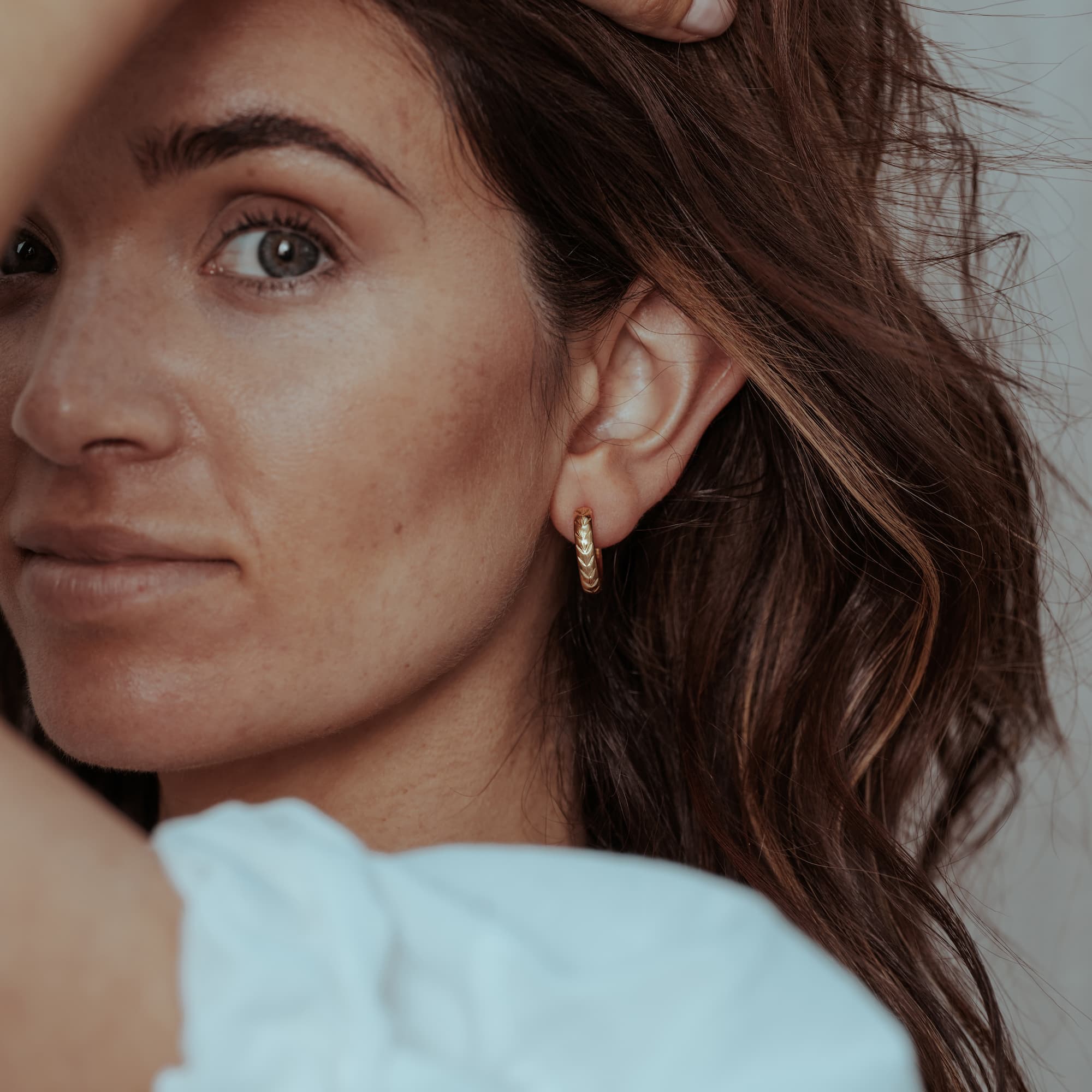 Frond Palm Hoop Earrings