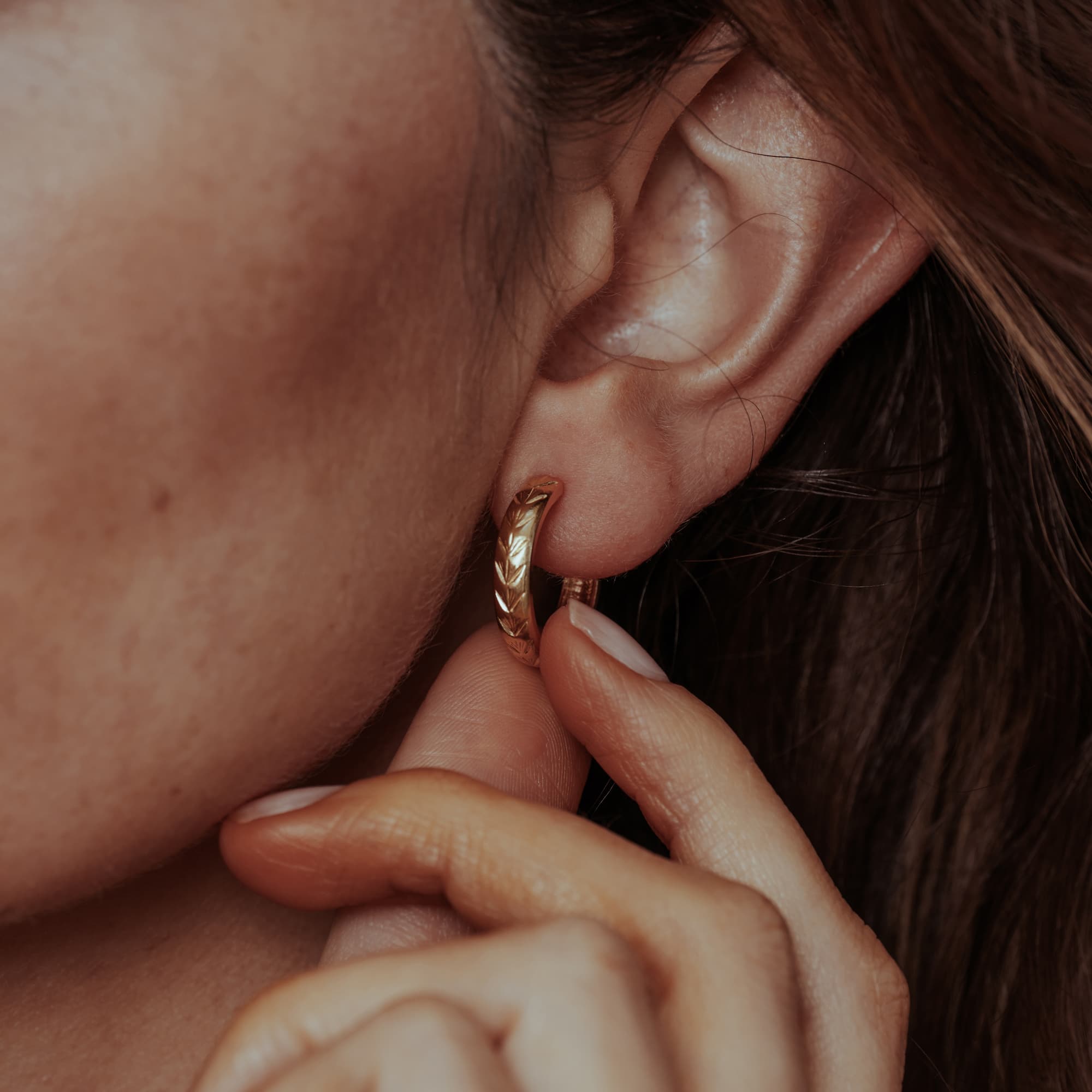 Frond Palm Hoop Earrings