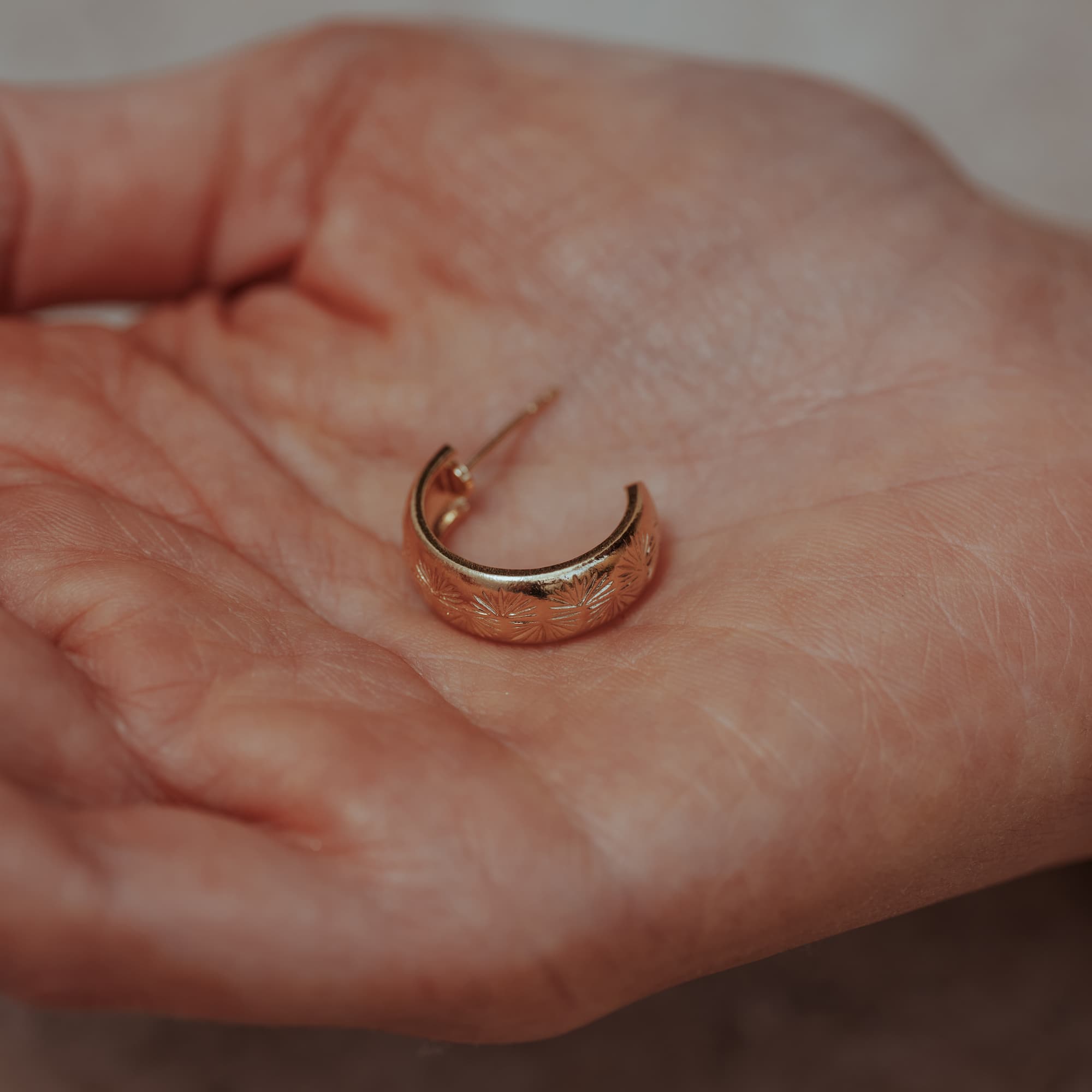 Traveller Palm Hoop Earrings