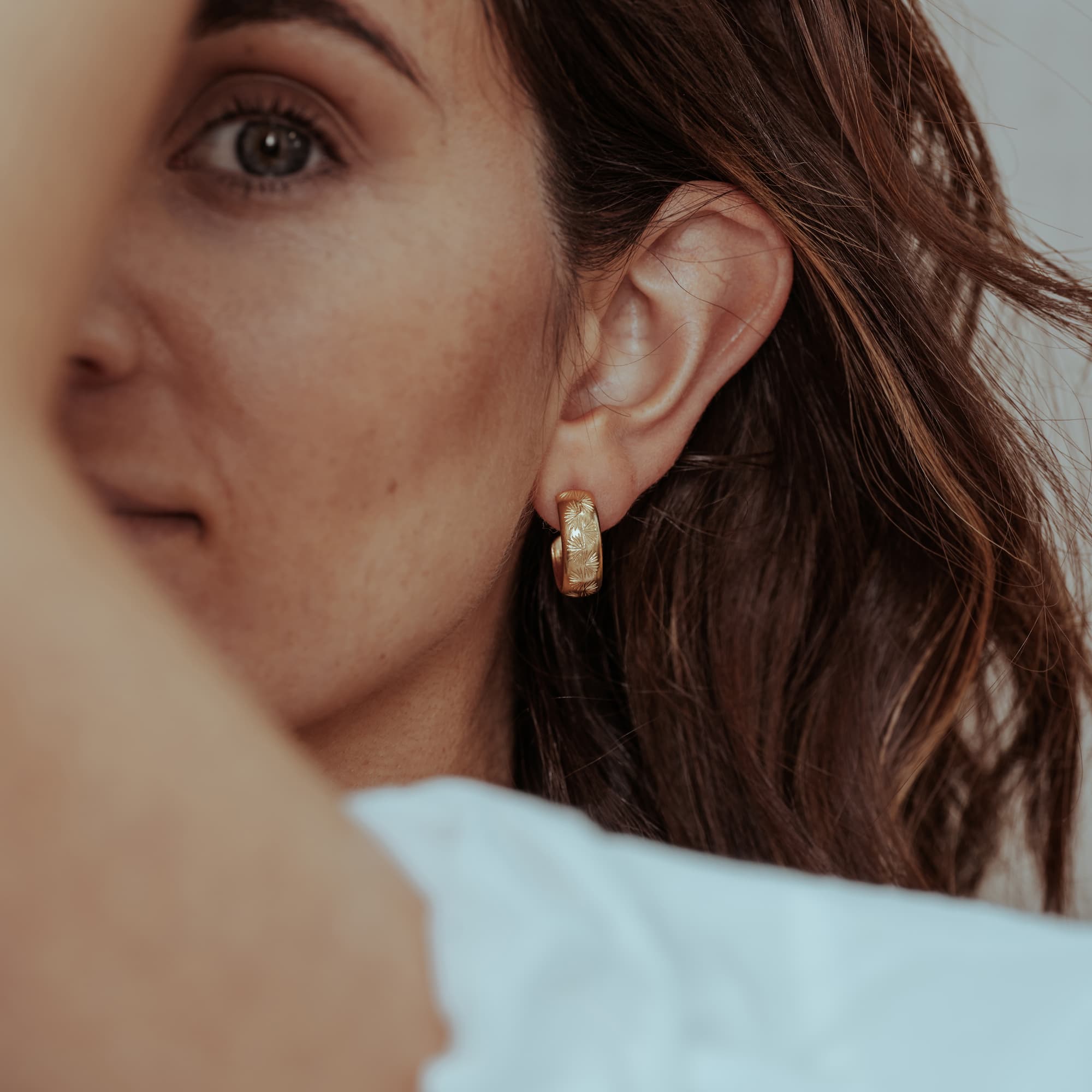 Traveller Palm Hoop Earrings