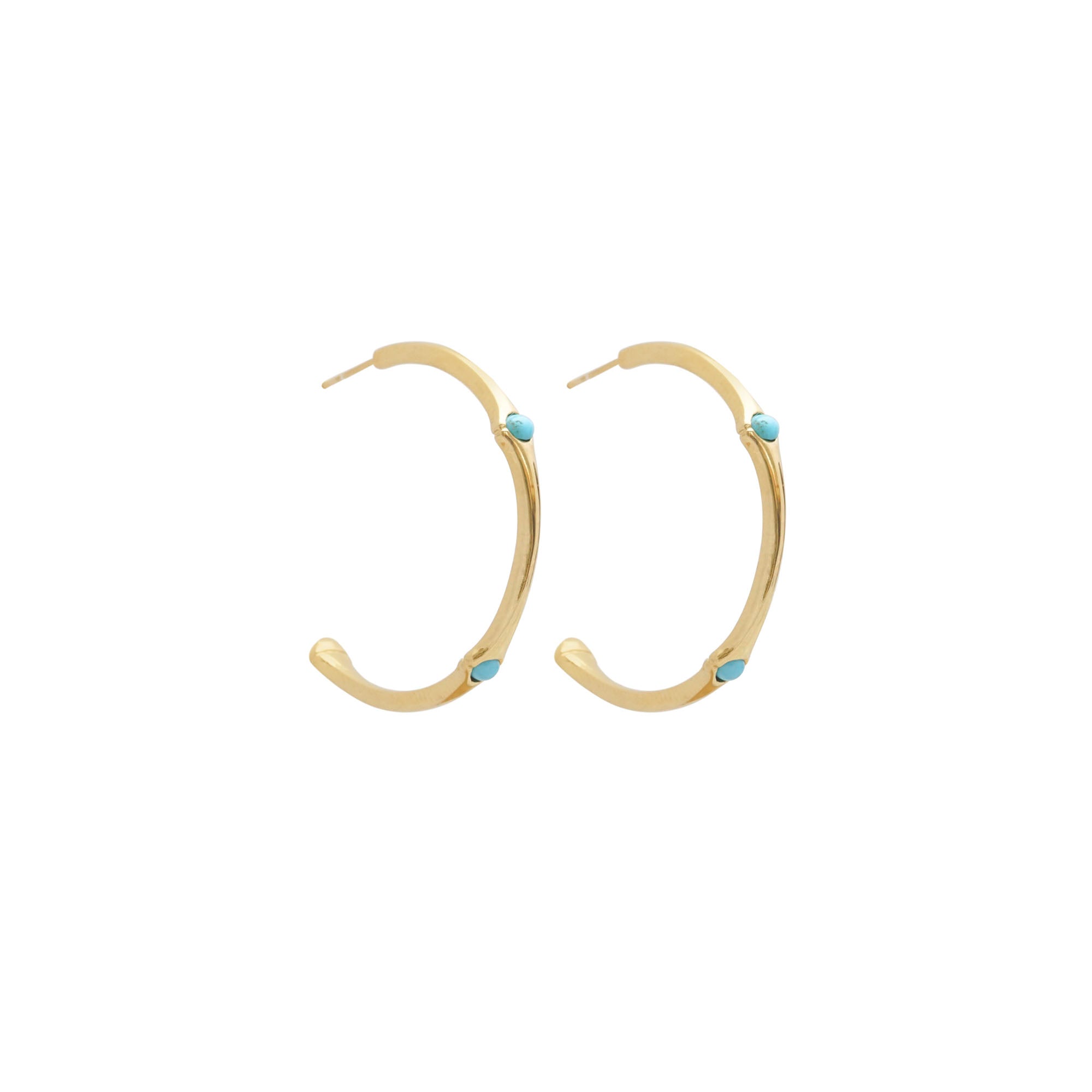 Bamboo Turquoise Half Hoop Earring
