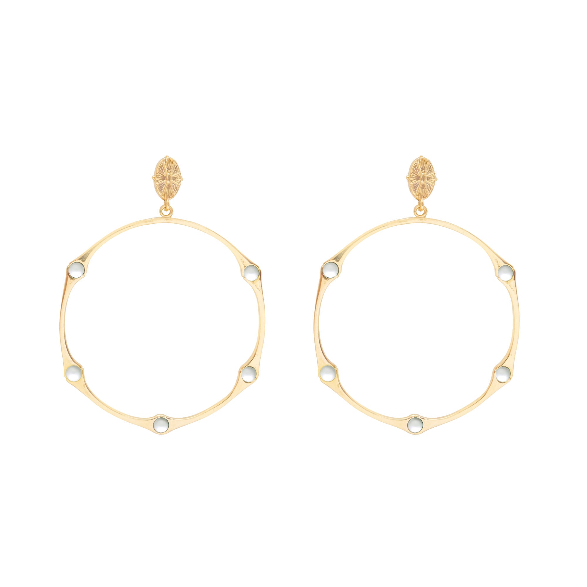 Bamboo Opalite Hinged Shell Top Hoop | Sample Sale
